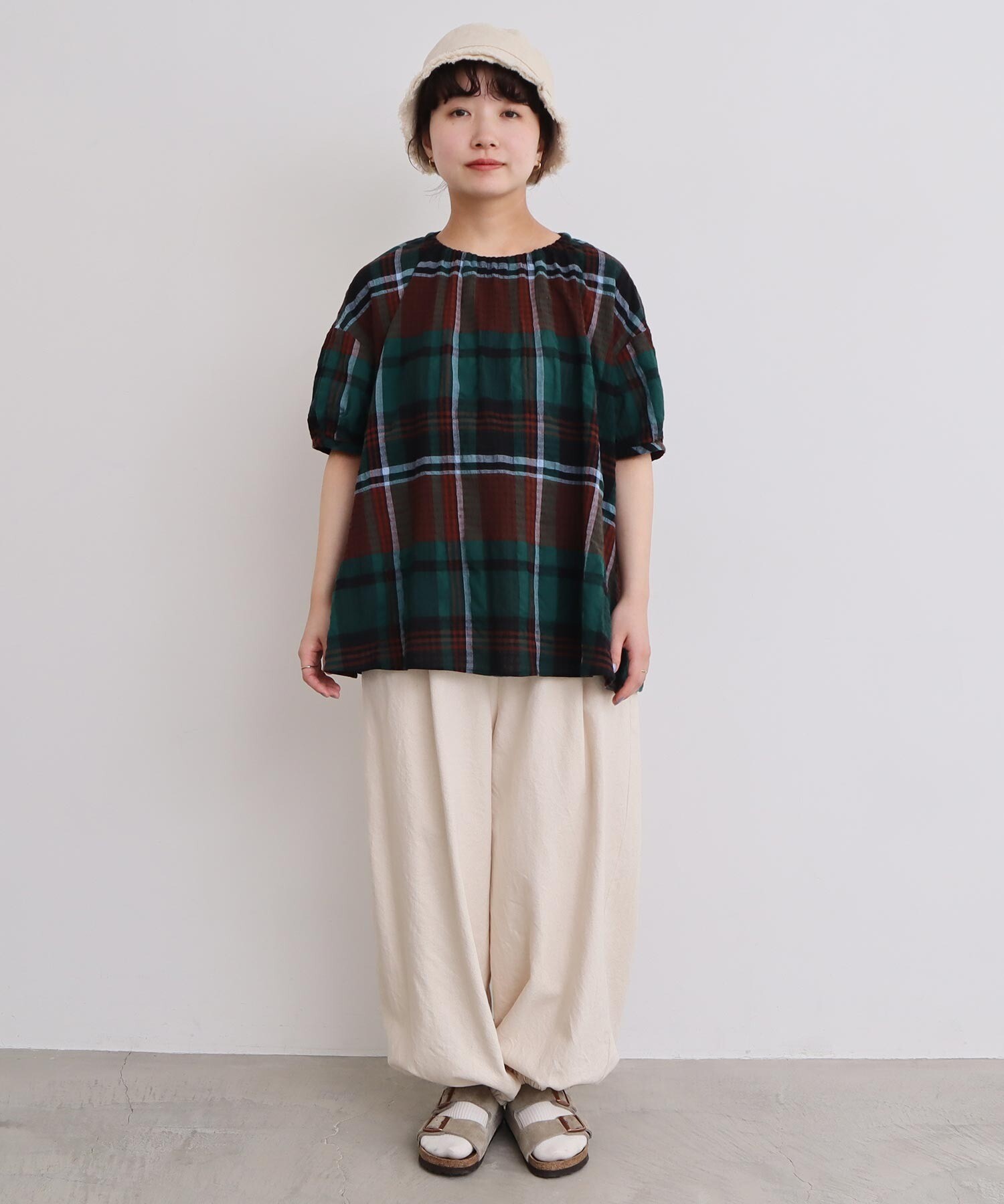 AMBIDEX Store 【予約販売】〇高島ちぢみbig check ふんわり AMBIDEX Store 【予約販売】〇高島ちぢみbig check ふんわり