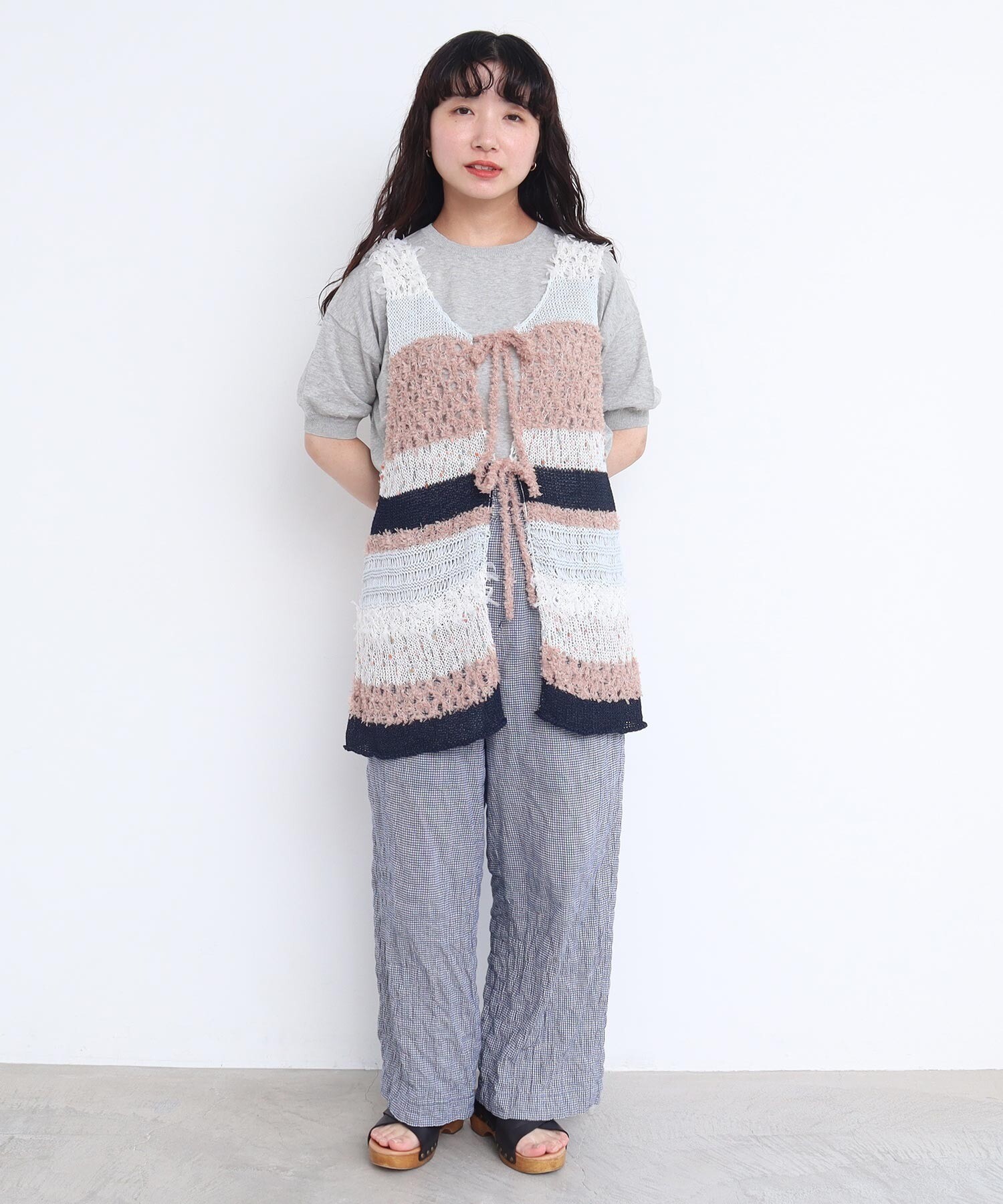 Atelier ELです。、 AMBIDEX Store 【予約販売】〇ぽつぽつ糸のcraft knitベスト (F