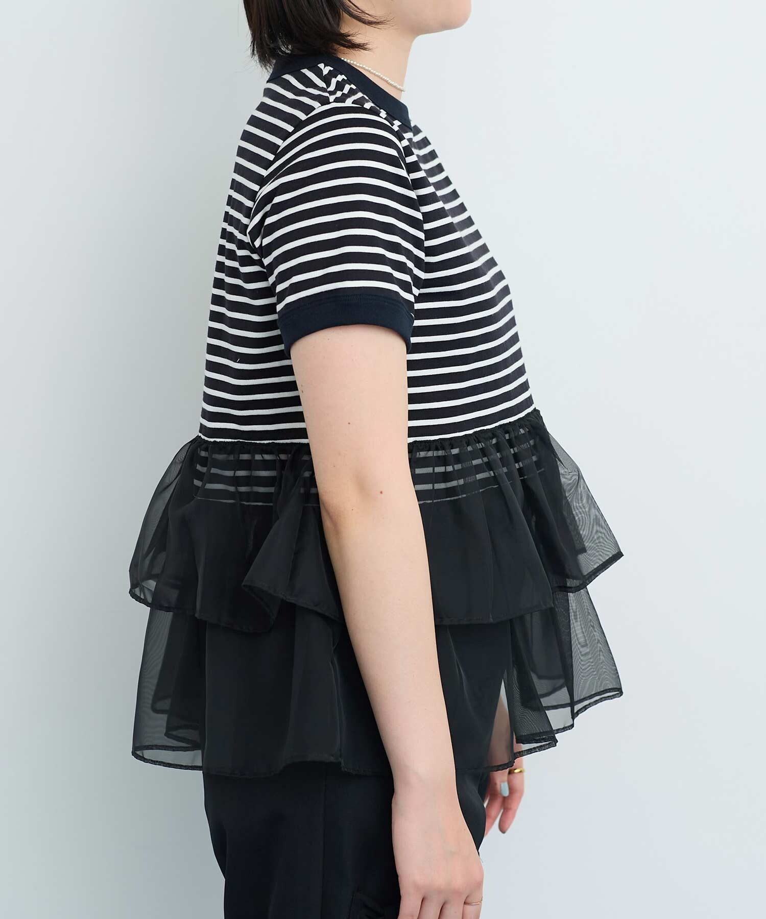 ORGANDY ボーダーTシャツ I am in fact tシャツ ORGANDY ボーダー Tシャツ レディース