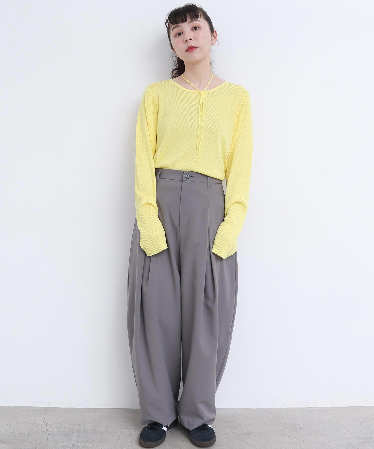 AMBIDEX Store ○○BICOLOR Choker リブニット(F グレー): l