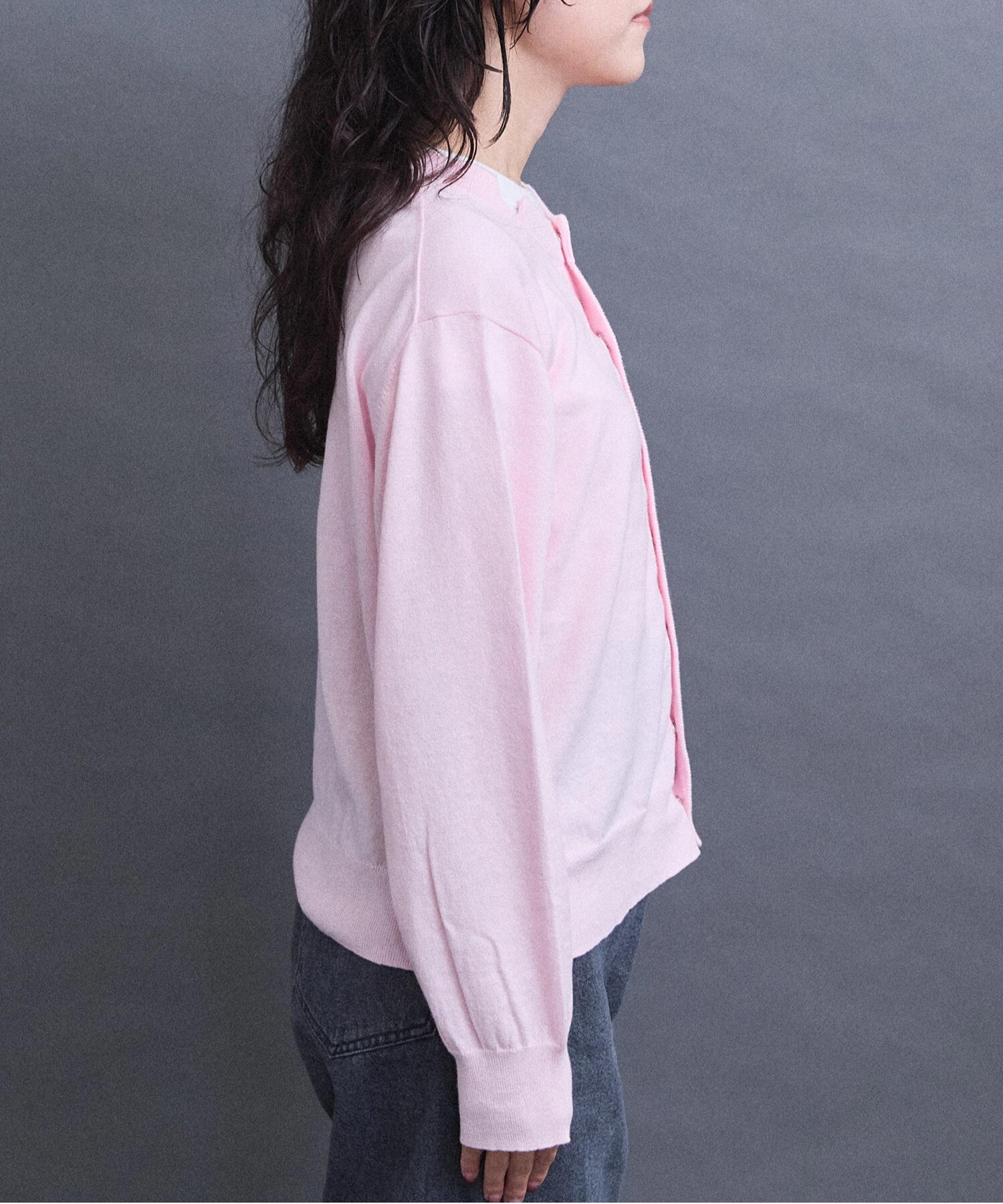新品　CHILD WOMAN 〇ICE COTTON クルーカーディガン　ピンク セール】 【新色追加】フェレットタッチWフェイスニットカーディガン