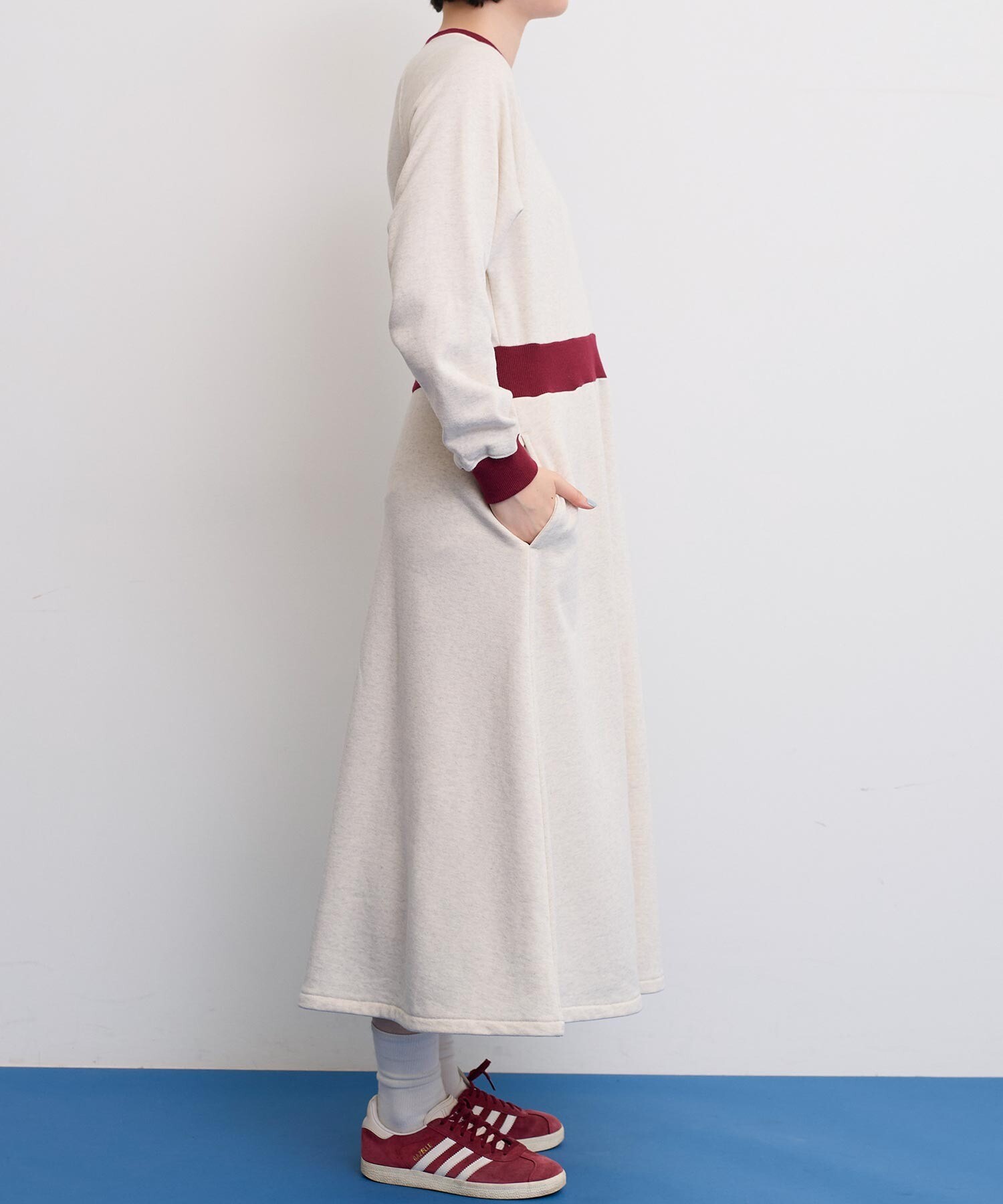 AMBIDEX Store ○SWEAT RIB flare Onepiece(F グレー): l