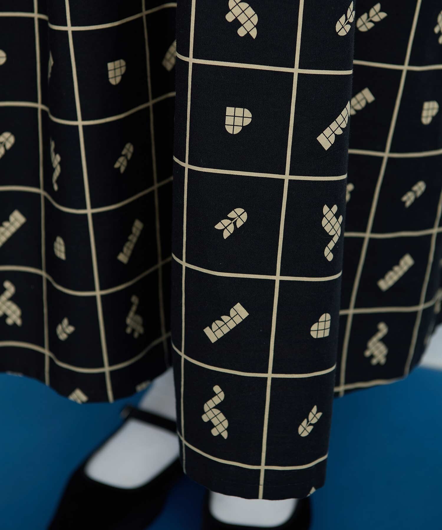 AMBIDEX Store ○〇BLOCK TILE CHECK ワンピース (F ベージュ): l