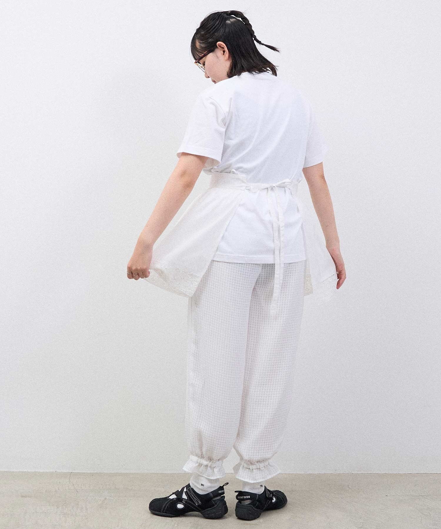 AMBIDEX Store SATIN SOCCER ギンガム パンツ(F シロ×クロ