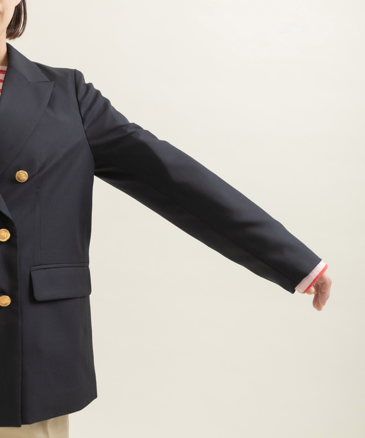 トロ ダブル釦紺ブレザー