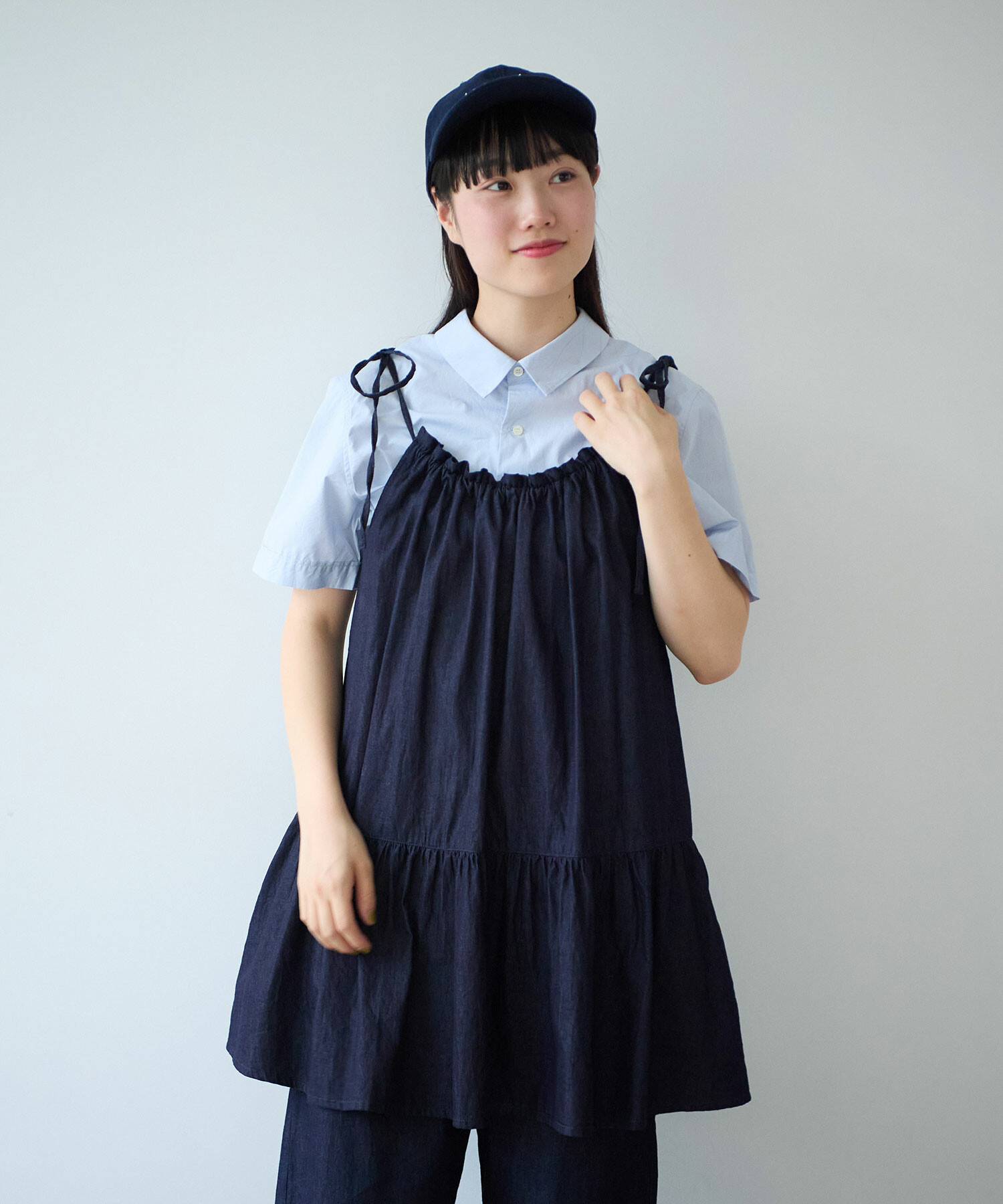 AMBIDEX Store ○ 5.5oz denim kincyaku チュニックブラウス(F