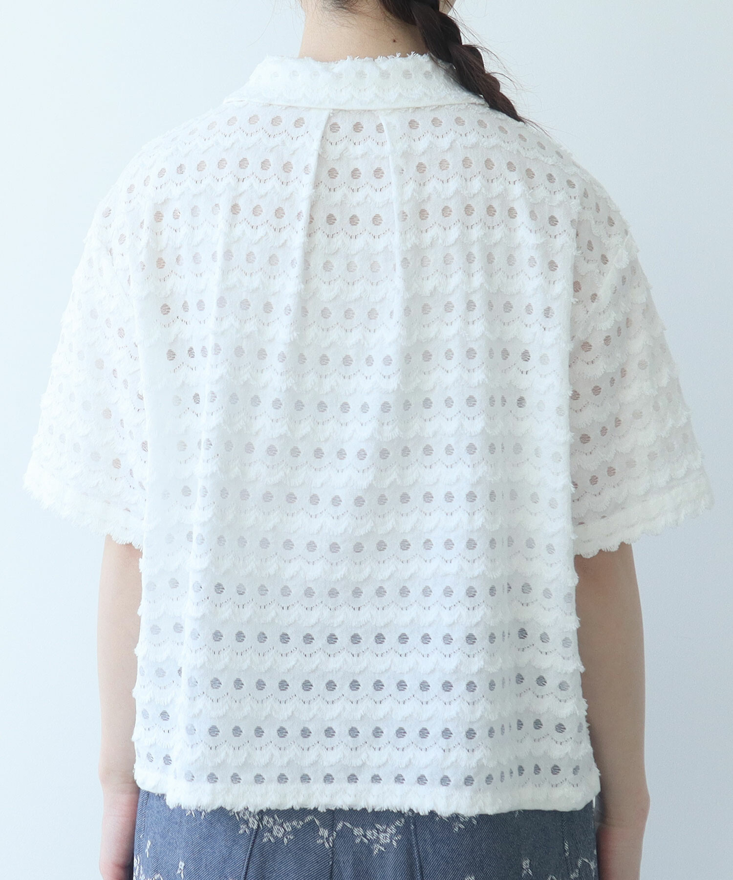 新品タグ付き♡ ネネット♡ レース編み手袋付き シャツ ブラウス サイズ2 新品タグ付き♡ ネネット♡ レース編み手袋付き シャツ ブラウス