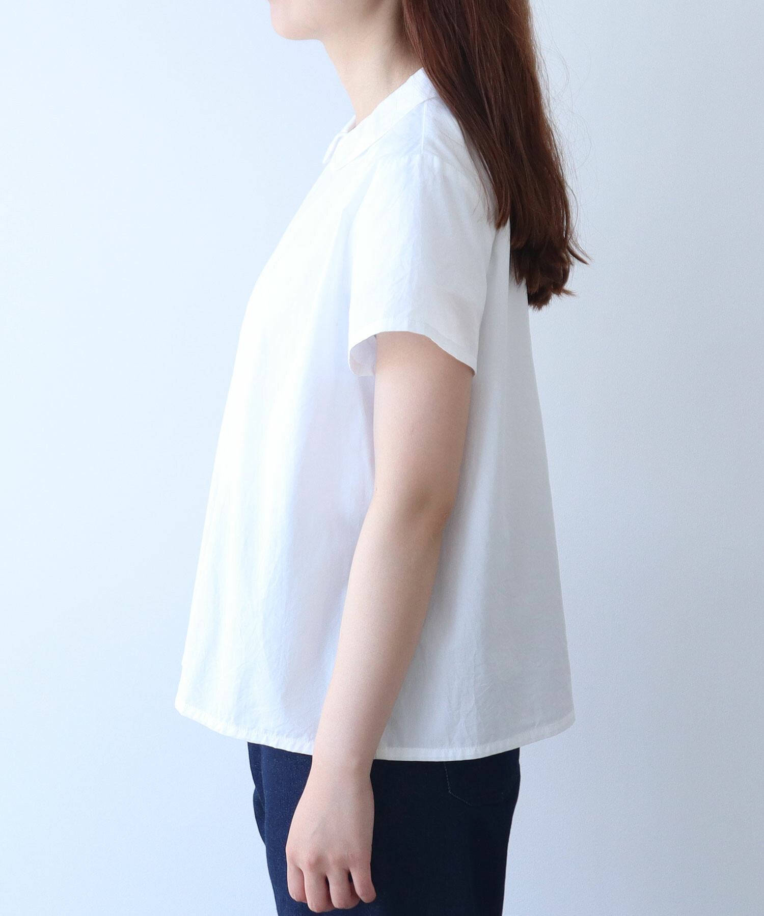 nume 半袖プラウス　美品 袖刺繍ブラウス 半袖 レディース(M ネイビー): 東京シャツ公式