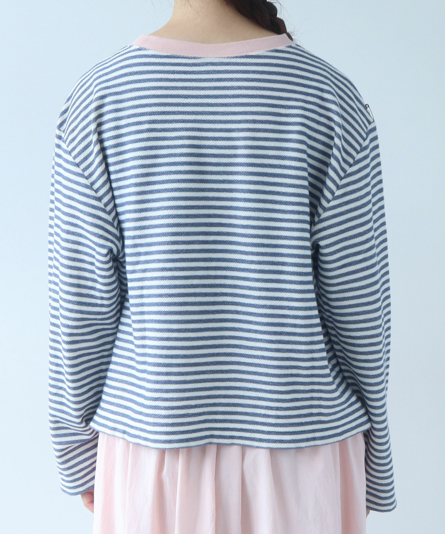 AMBIDEX Store 〇 インレーボーダー みじかめ プルオーバー(F シロ