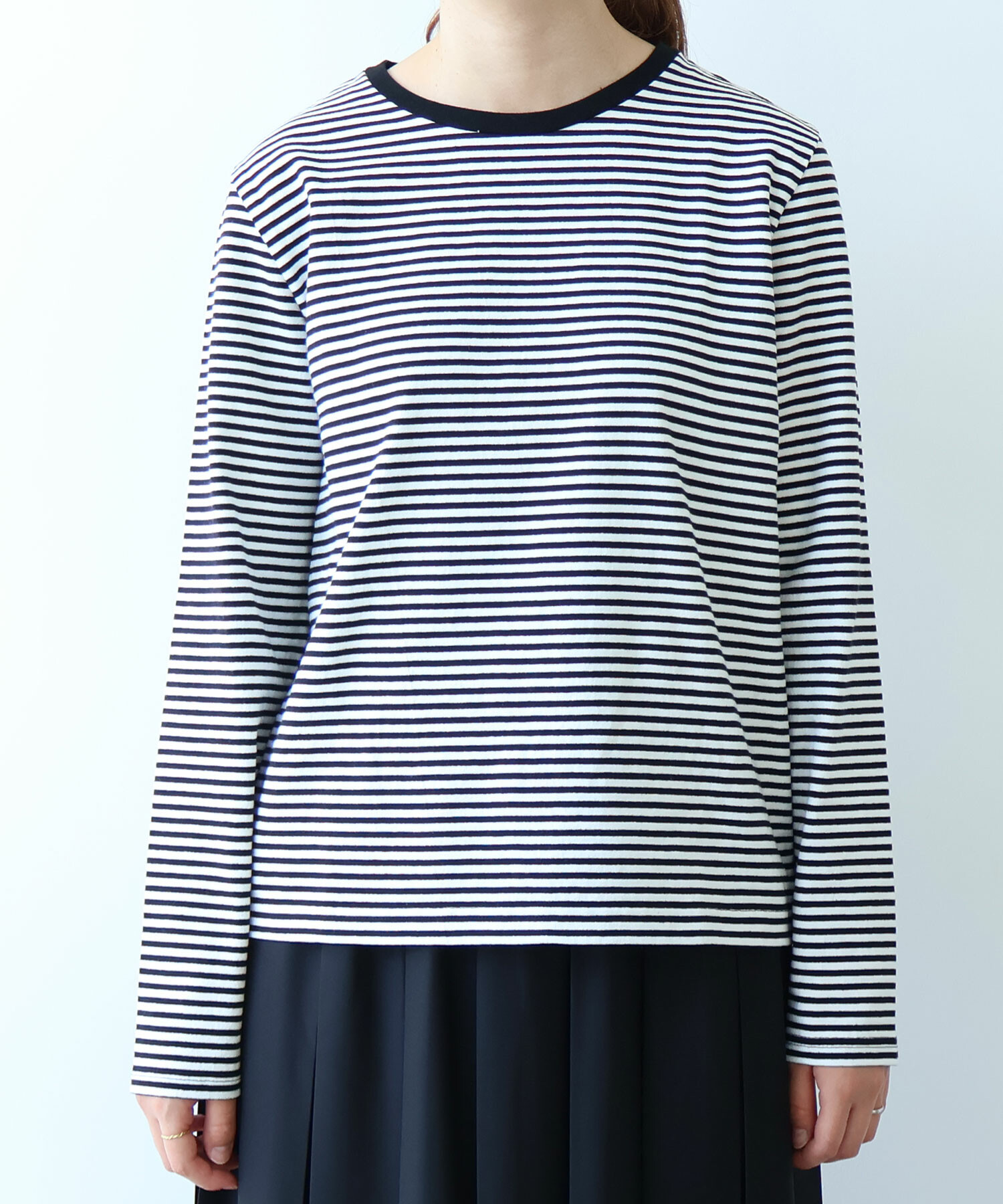 AMBIDEX Store vintage border Tシャツ(F オレンジ×アオ): bulle