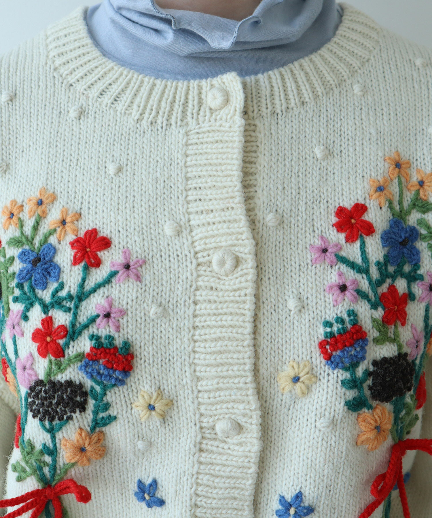 AMBIDEX Store 【予約販売】〇 ペルーハンドニット ブーケ刺繍