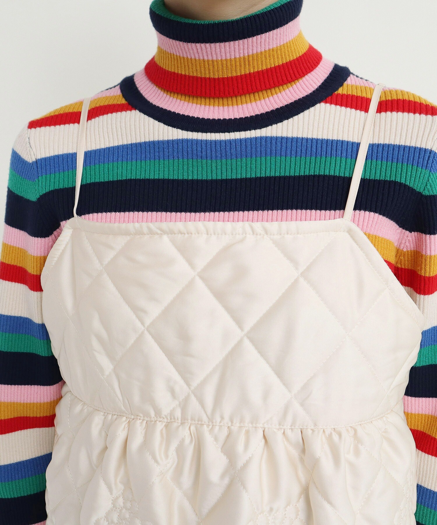 AMBIDEX Store ○サテンキルトカットワーク キャミブラウス(F