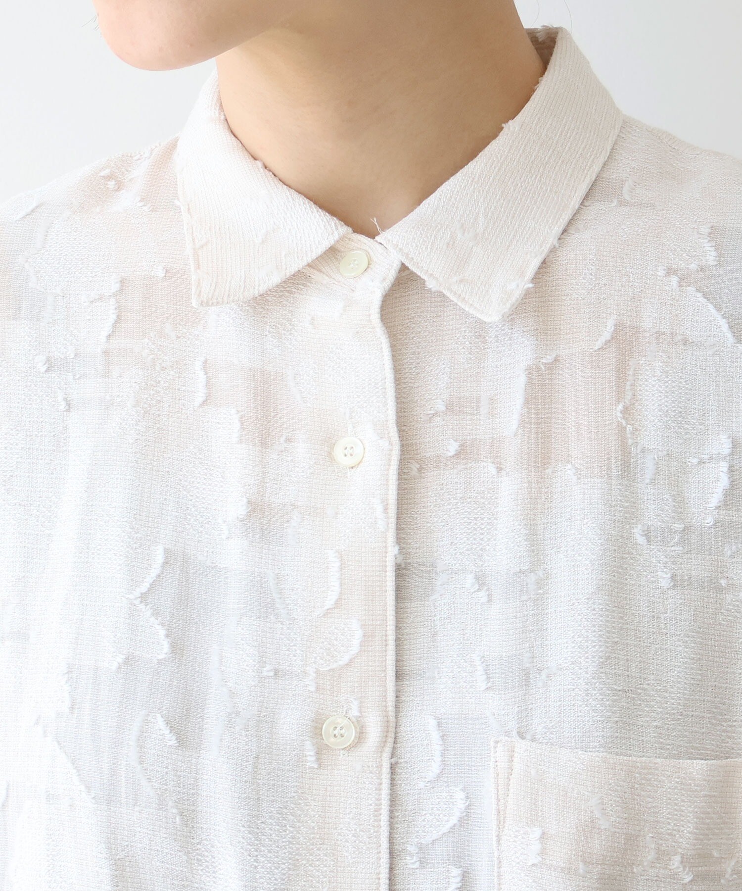 AMBIDEX Store △シアーカットジャカード シャツ(F シロ): yuni