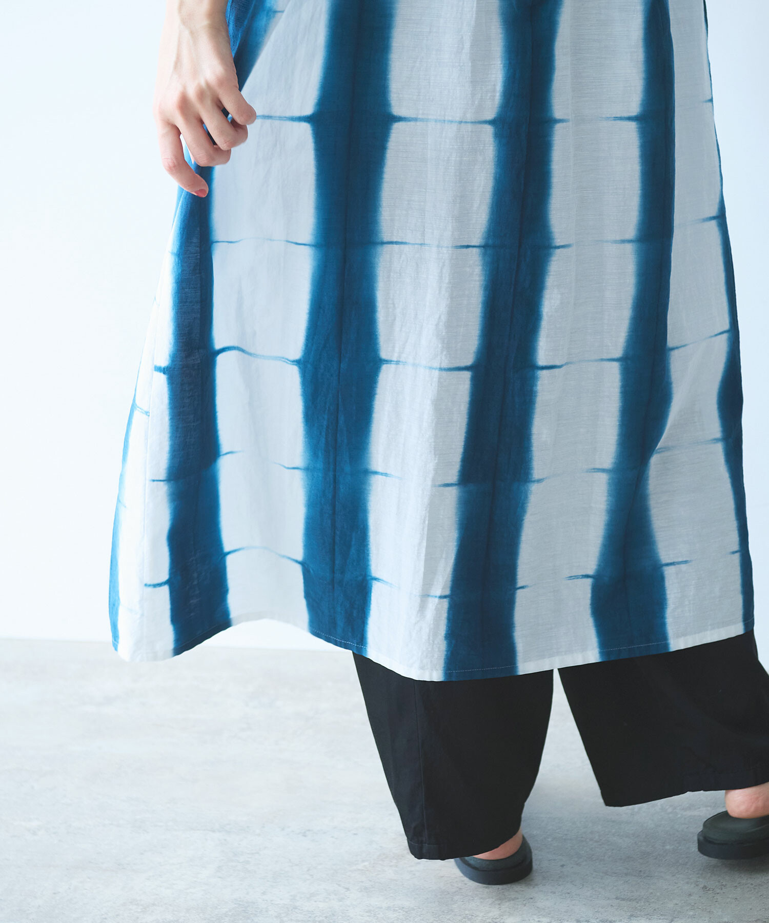 AMBIDEX Store △コットン/キュプラ/リネン 板染め kaftan ワンピース