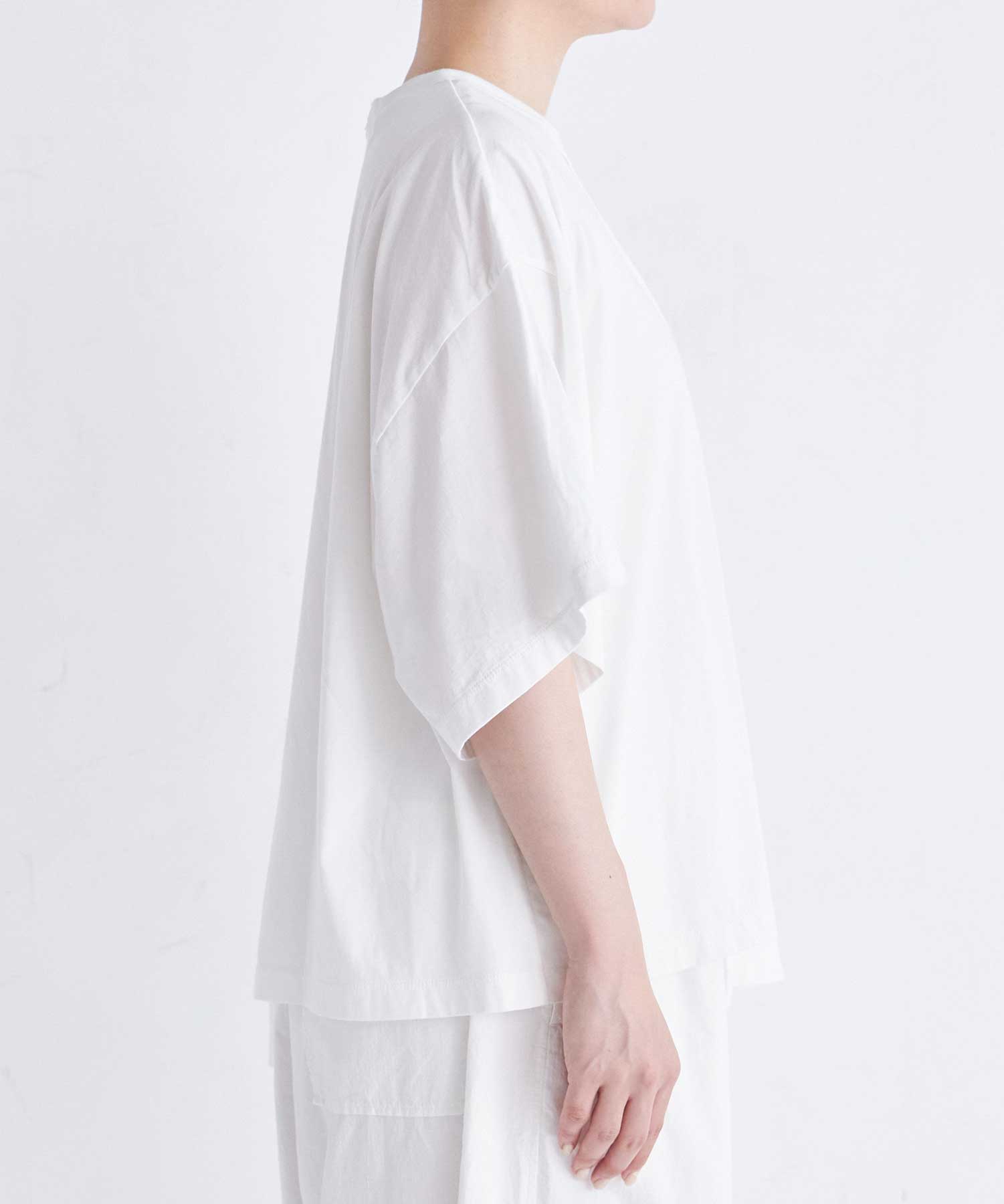 AMBIDEX Store ○○ORGANIC強撚 SLIT Tシャツ(F WHITE): FLAT