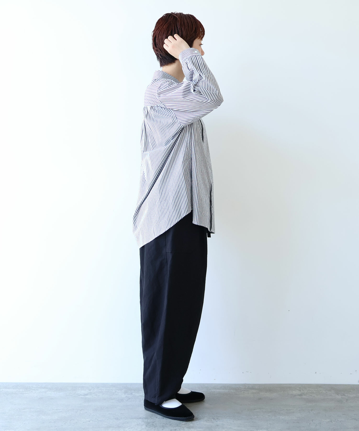 CRESCENT　綿＆麻　生成り色のワイドパンツ CRESCENT 綿＆麻 生成り色のワイドパンツ CRESCENT 綿＆麻 生成