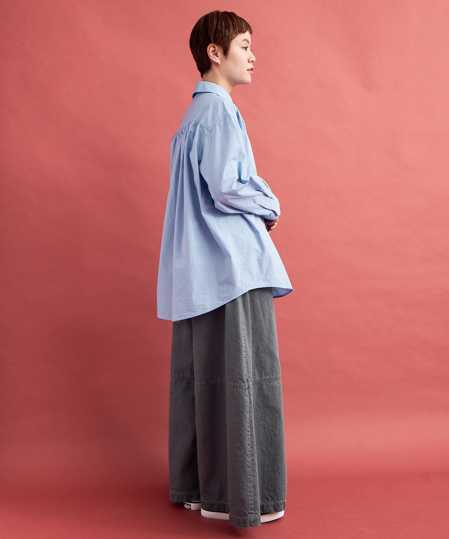 パンツ JACQUARD HALF FLARE PANTS (BLUE FLOWER) jacquard half flare pants (blue flower) – POPPY
