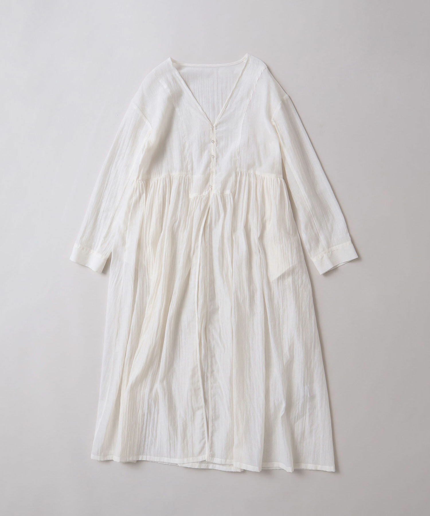 AMBIDEX Store 〇綿ナイロンローン ガウンロング ワンピース(F シロ): iki