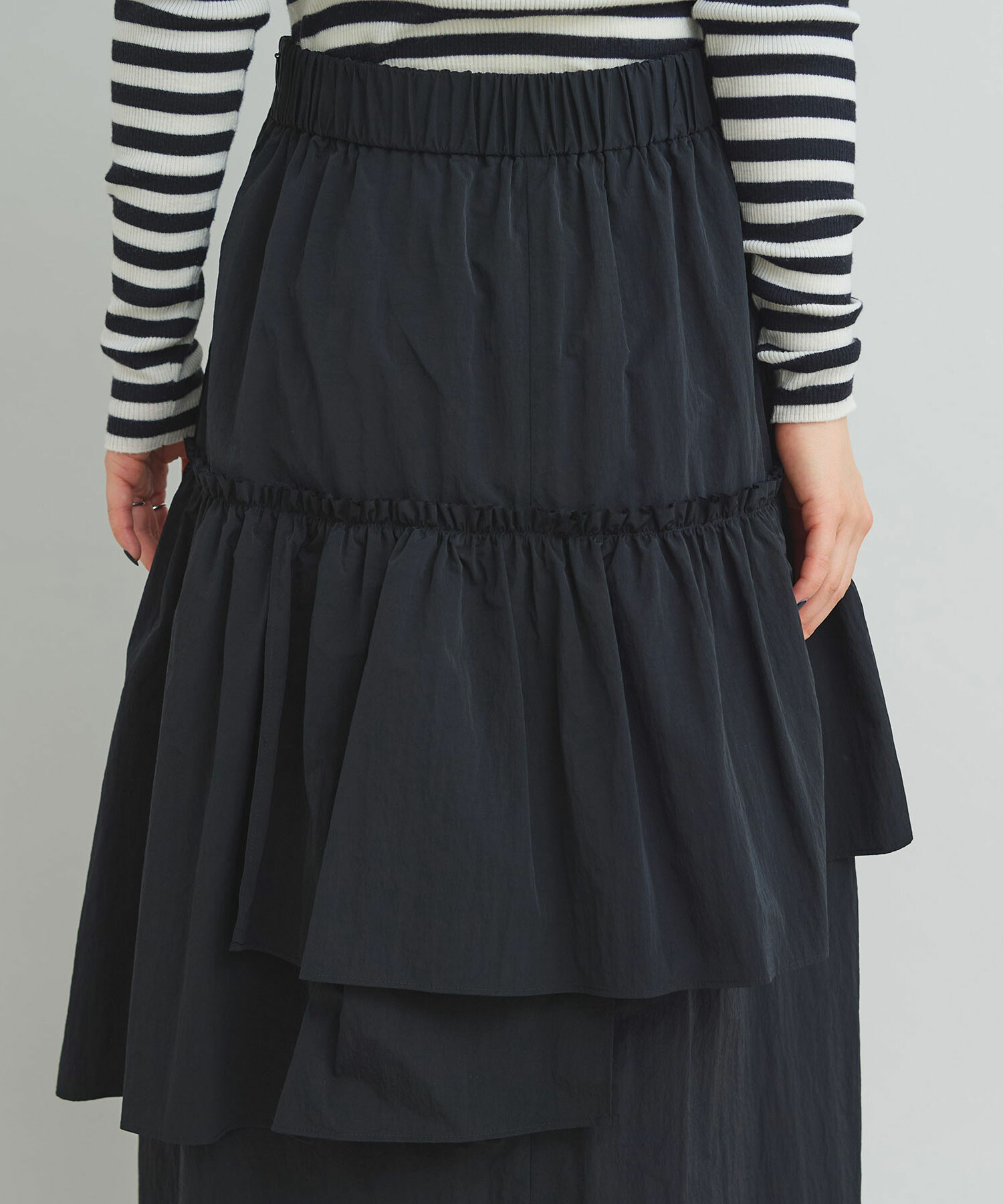 新品タグ付き⭐️完売品❤️2025新作XXS ブラック　ANEWスカート 再値下げ】デニムバルーンスカート ロングスカート デニムスカート