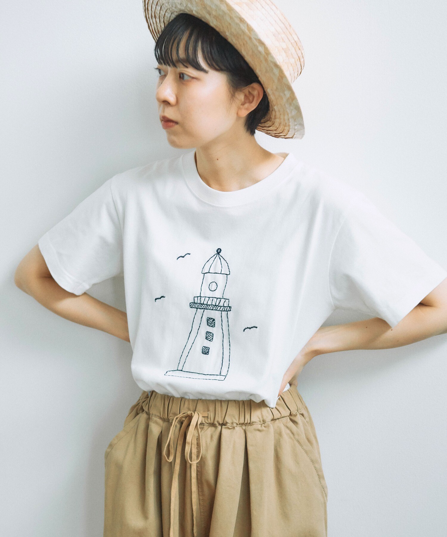 AMBIDEX Store 【予約販売】○【WEB別注カラー】灯台刺繍Tシャツ(F 