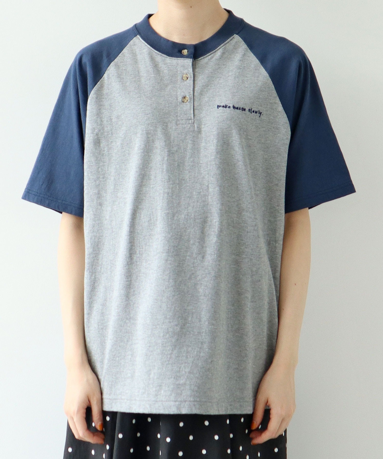 AMBIDEX Store ○make haste slowly 配色ラグランTシャツ(F