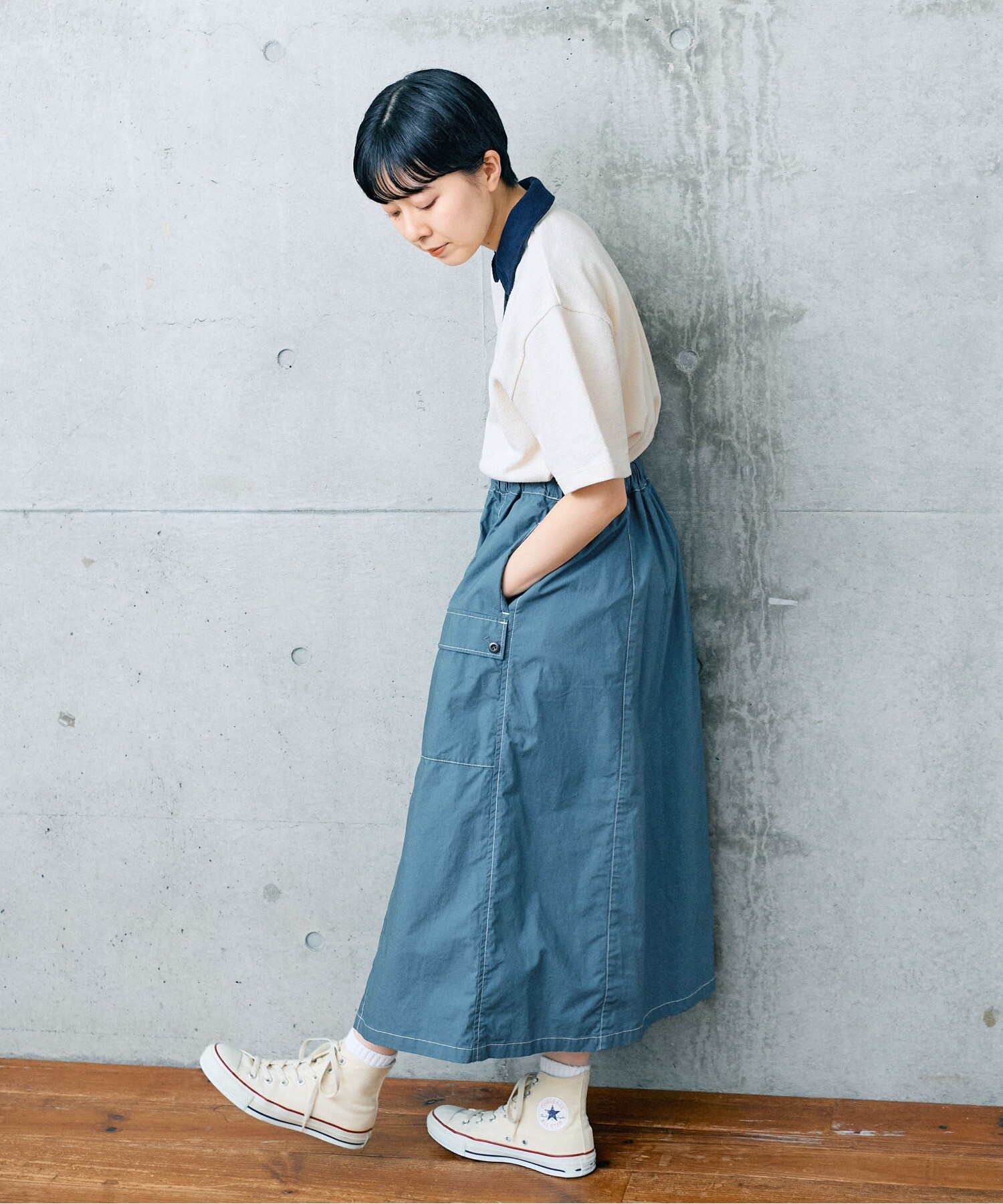 AMBIDEX Store ECOワッフル ボタンダウンポロシャツ(F シロ): PAR ICI