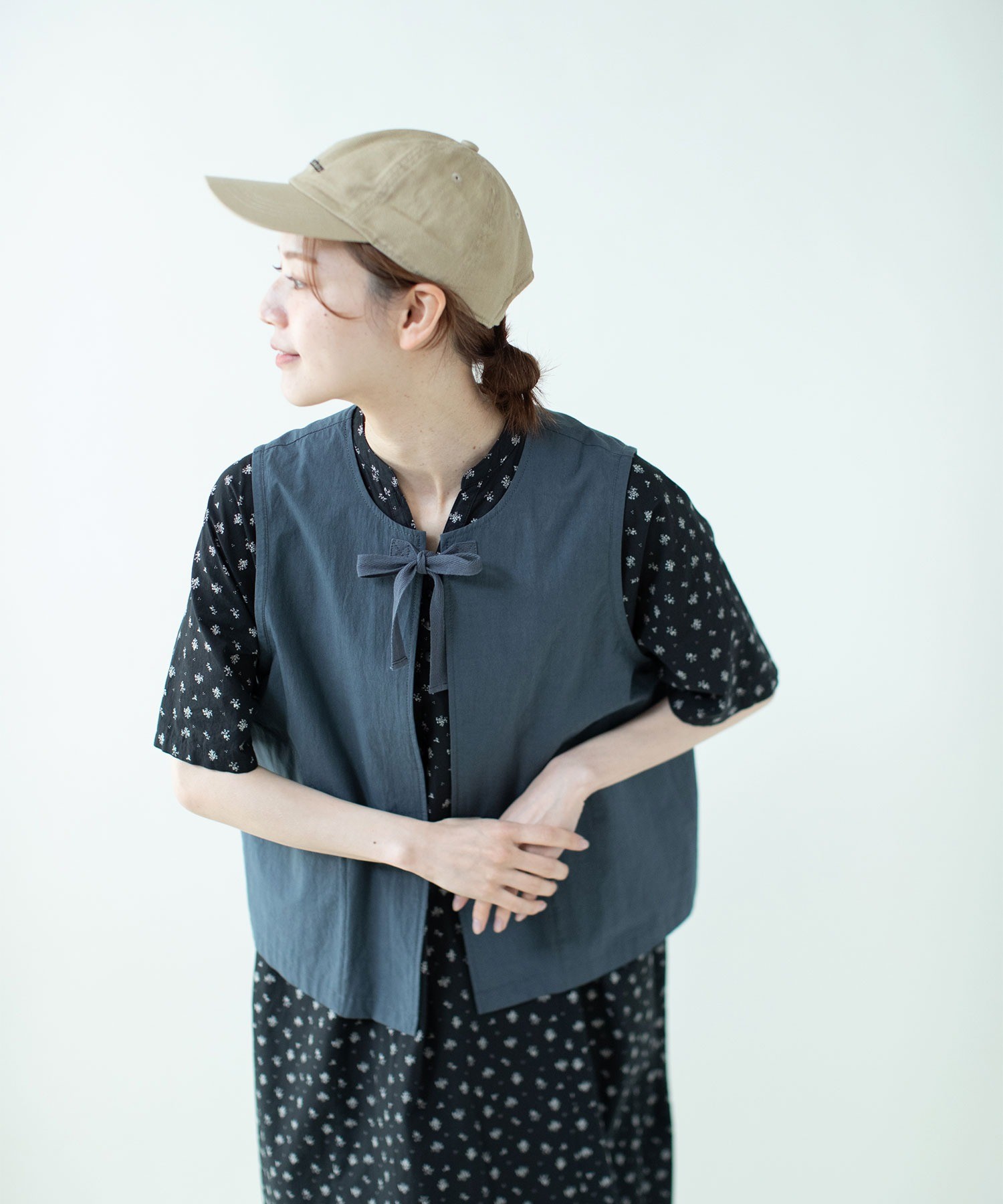 大きいサイズ レディース アート柄サイド切り替えワンピース
