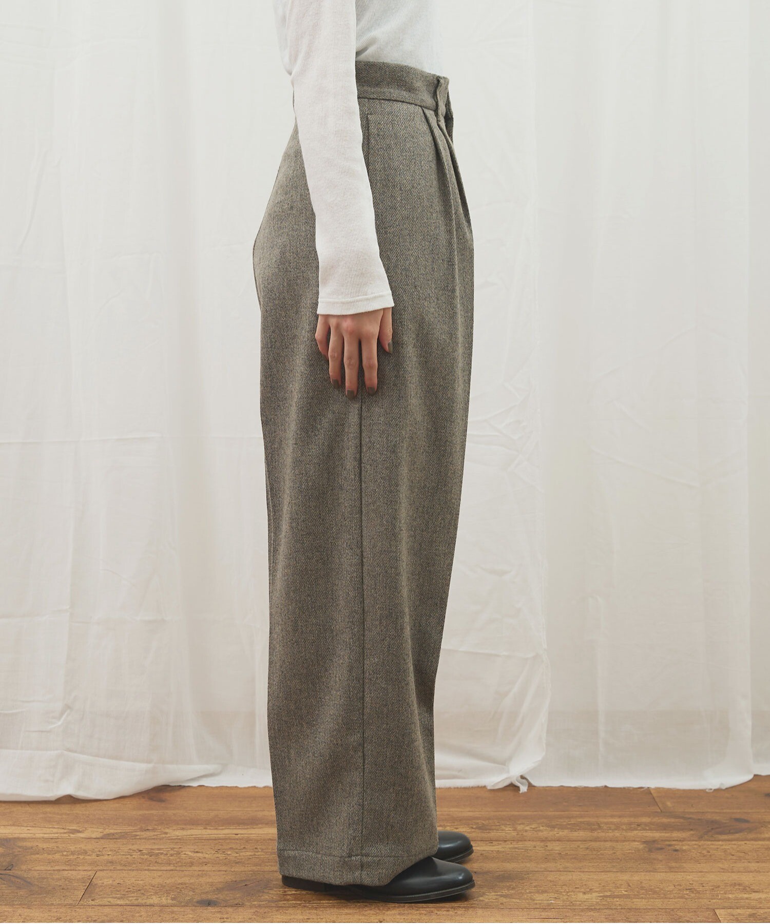 AMBIDEX Store 〇WOOL TWEED trousers(0 クロ): l'atelier du savon