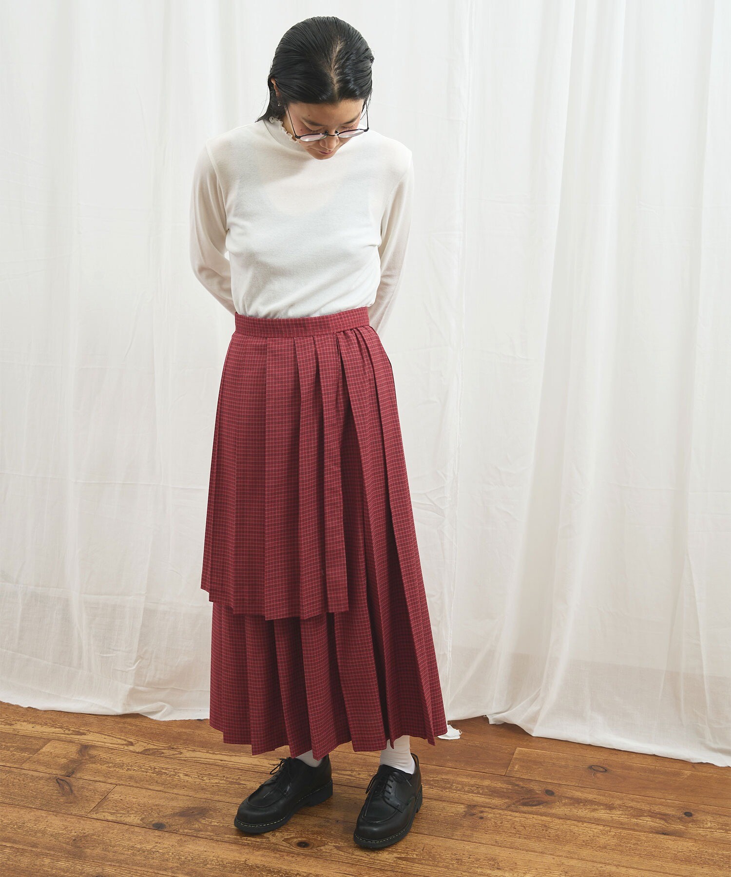 AMBIDEX Store 〇apron pleats skirt(F クロ): l'atelier du savon