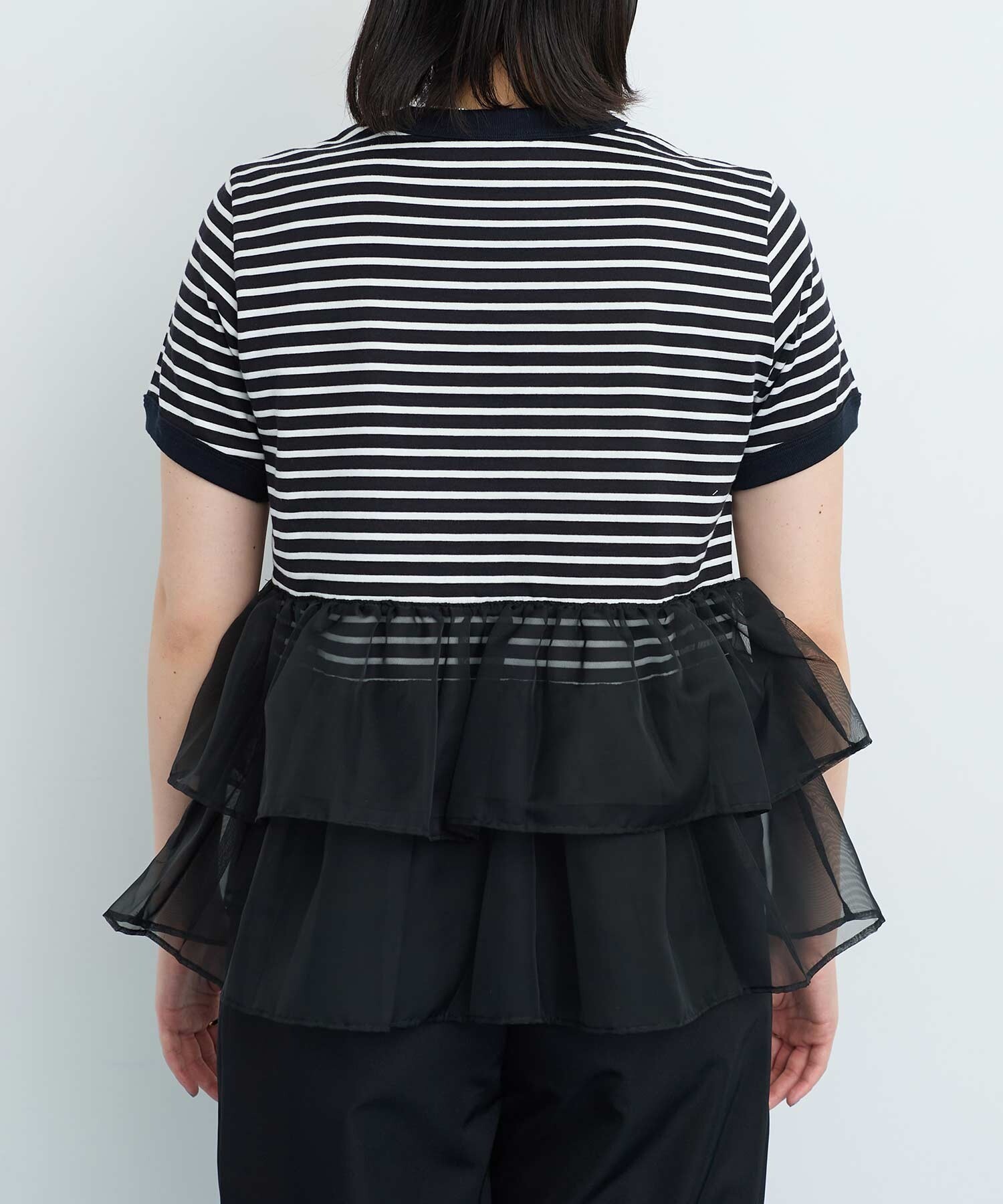 ORGANDY ボーダーTシャツ AMBIDEX Store ORGANDY ボーダー Tシャツ (F グレー): l'atelier