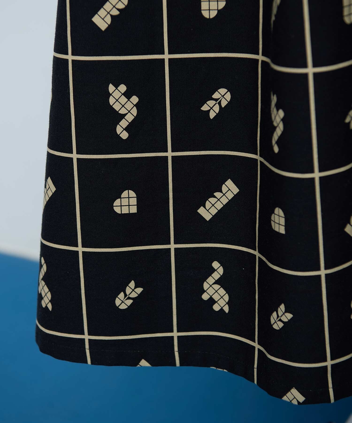 AMBIDEX Store ○〇BLOCK TILE CHECK ワンピース (F ベージュ): l