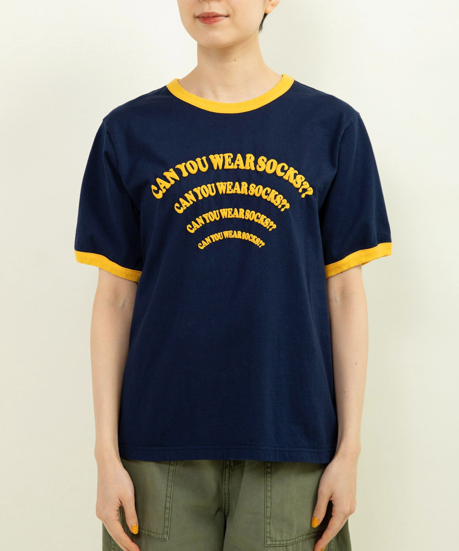 AMBIDEX Store ○40/2天竺 SOCKSリンガーTシャツ(F ピンク
