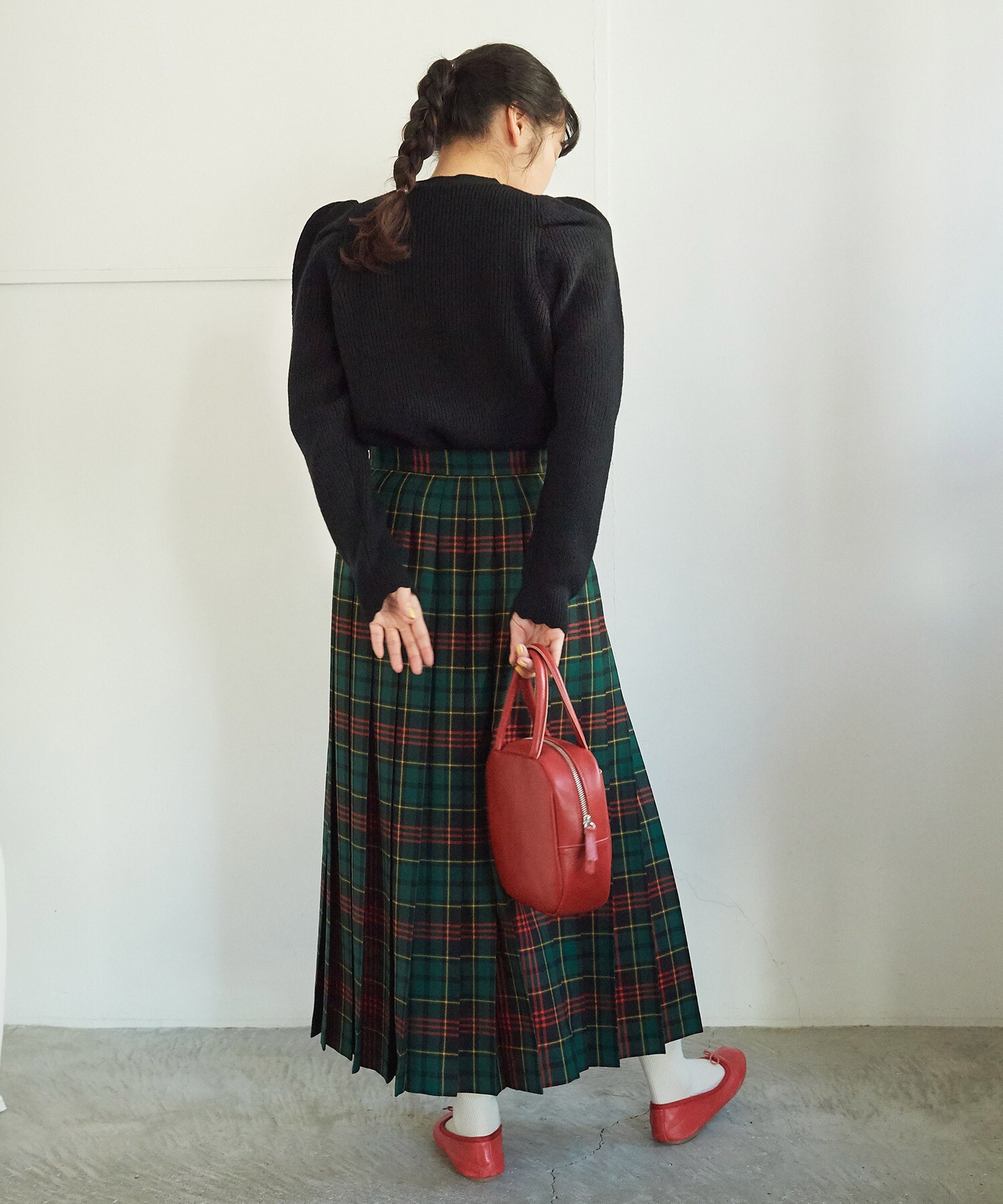 AMBIDEX Store △○タータンチェックキルトスカート(38 グリーン): Dot 