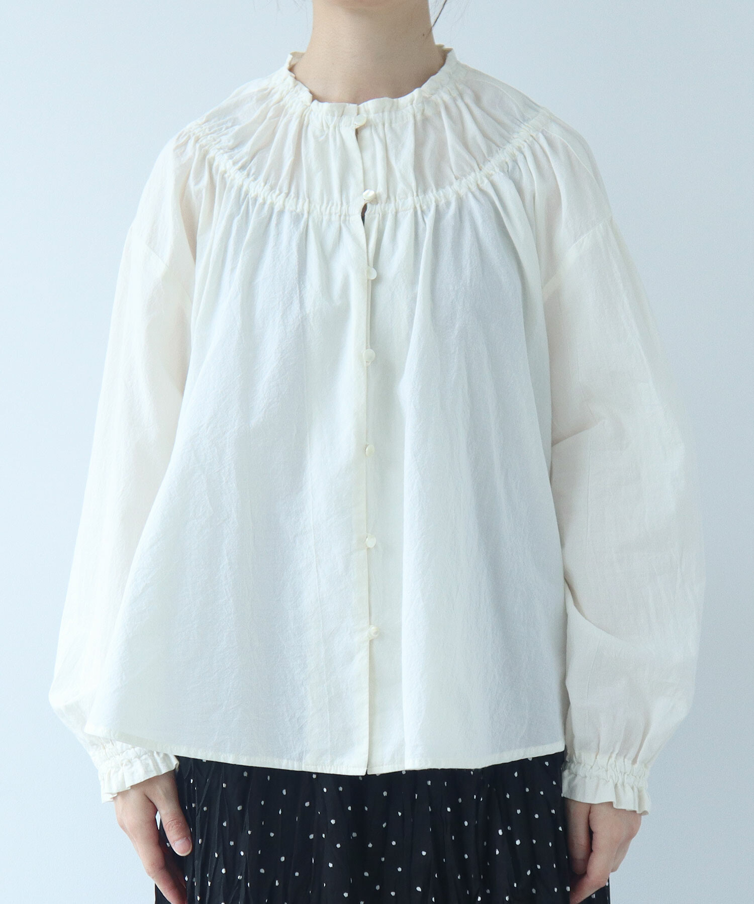 Florence326 シルクローンギャザーブラウス BABYLONE ブラウス シャツ