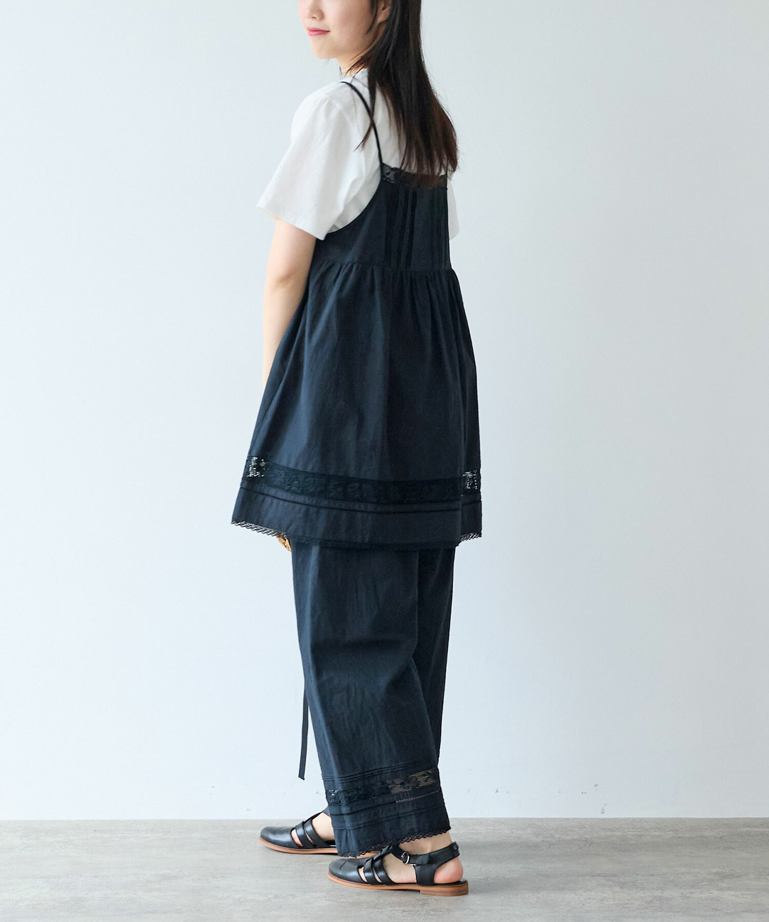 AMBIDEX Store 〇 コットン / リネン lace×pin tuck キャミブラウス(F