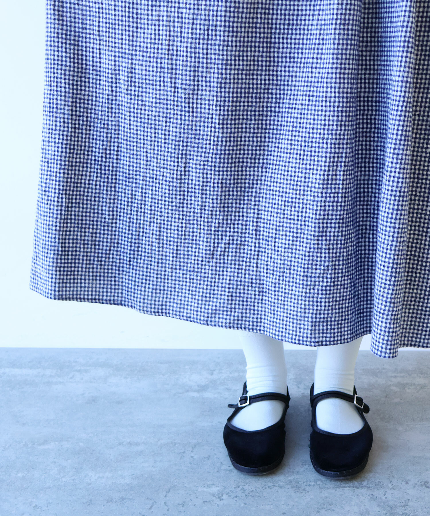 AMBIDEX Store 〇 fuwa fuwa gingham ワンピース(F アオ): bulle de savon