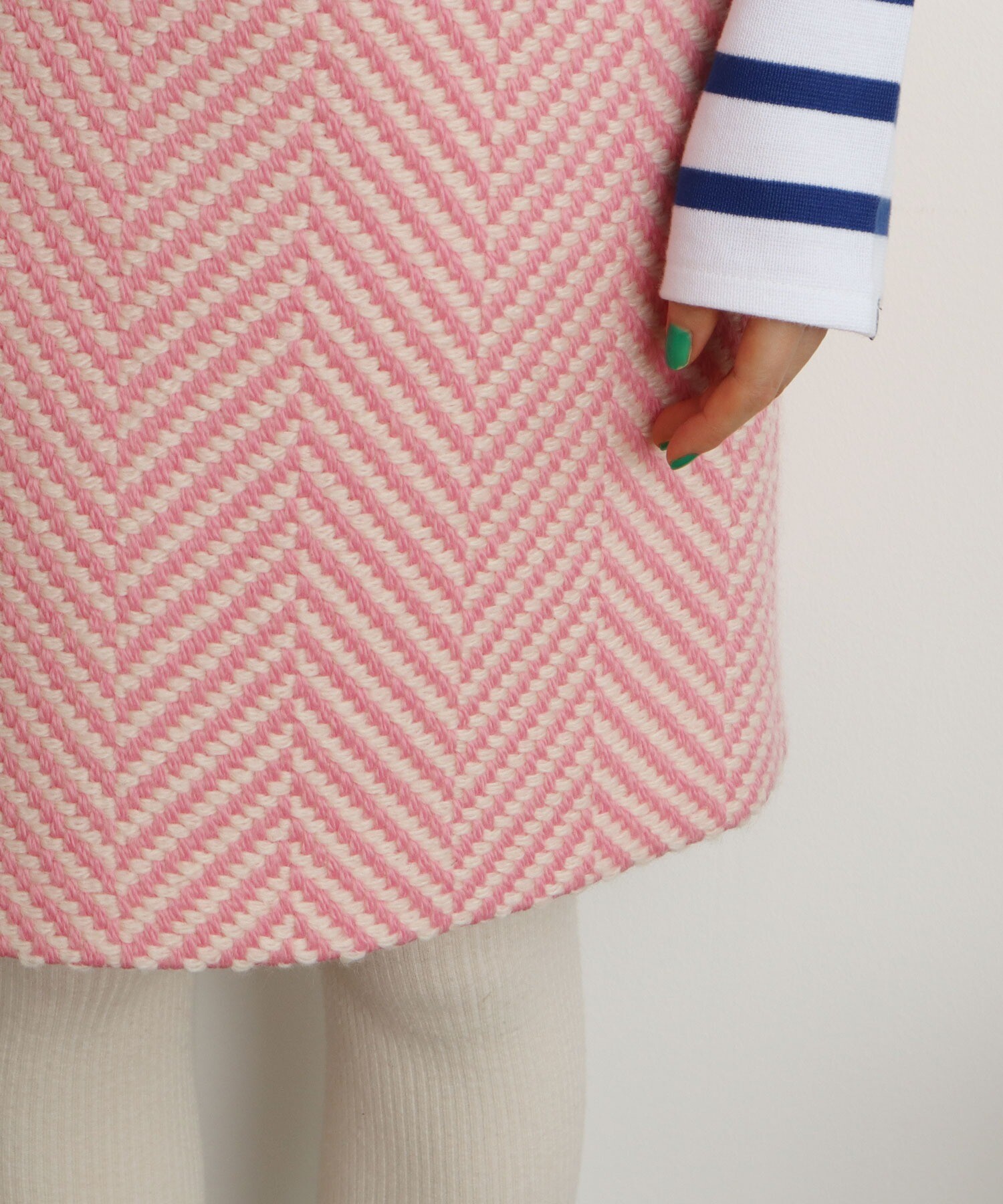 AMBIDEX Store ○ロービングヘリンボーン ミニスカート(36 ピンク
