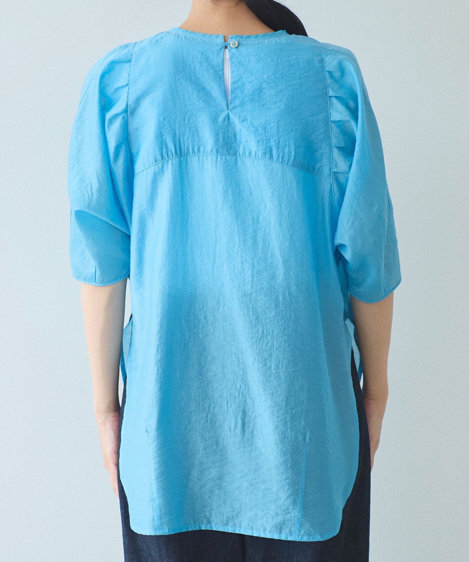 AMBIDEX Store ○sheer パフスリーブブラウス(F アオ): yuni