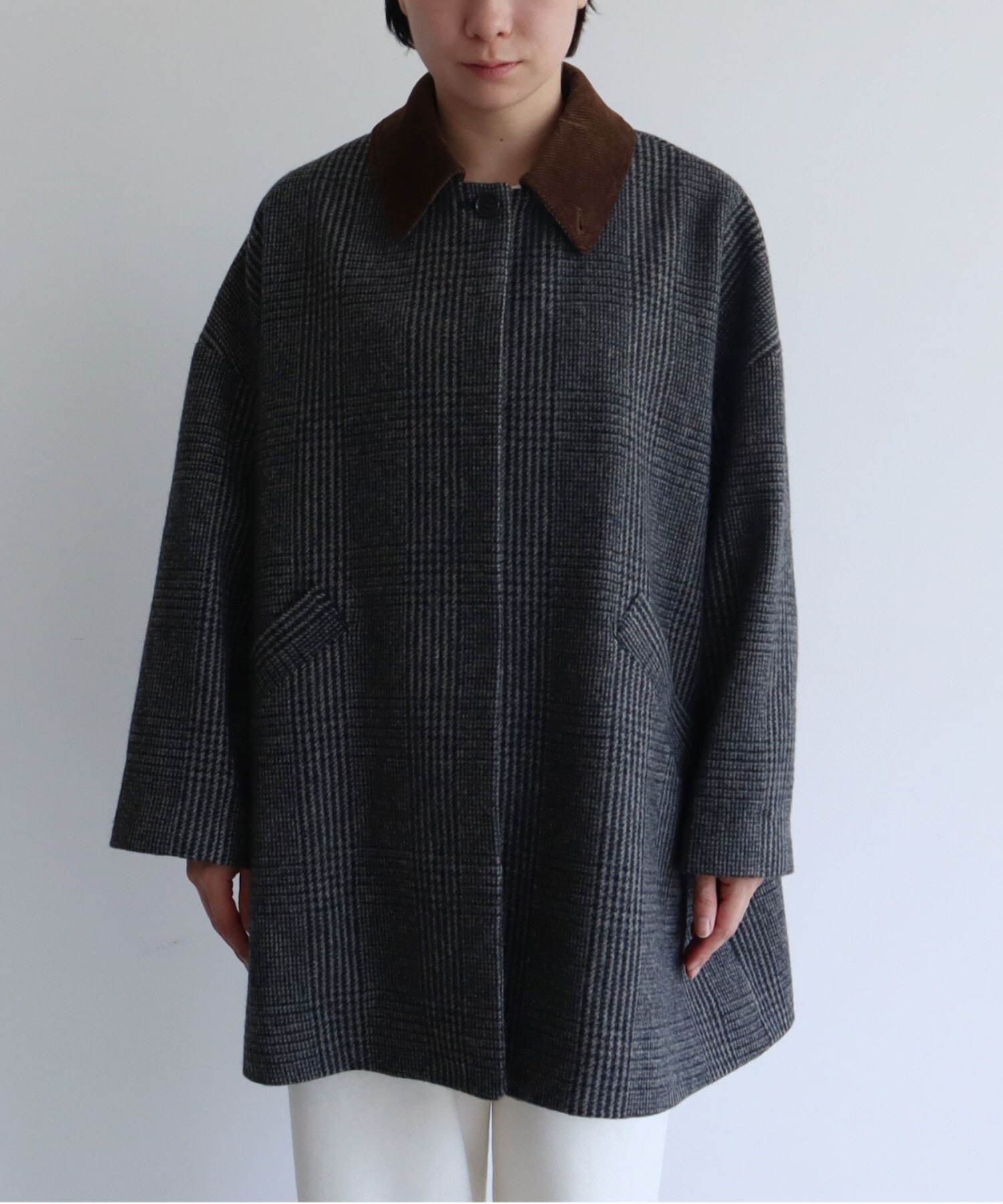 AMBIDEX Store Wool/Check bal collar short コート(F その他): yuni