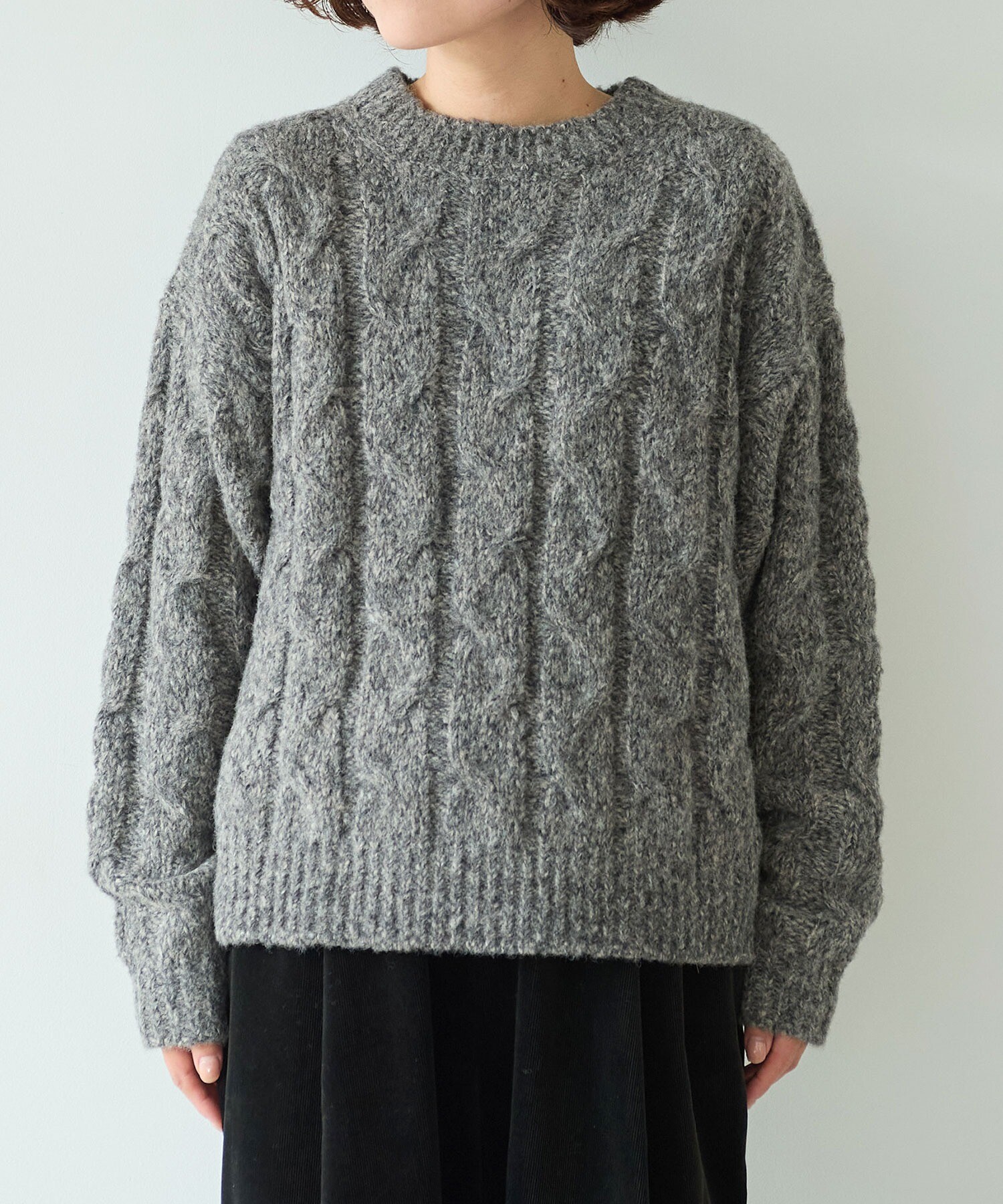 AMBIDEX Store ○malibo mix ウール アラン編みプルオーバー(F チャ): yuni