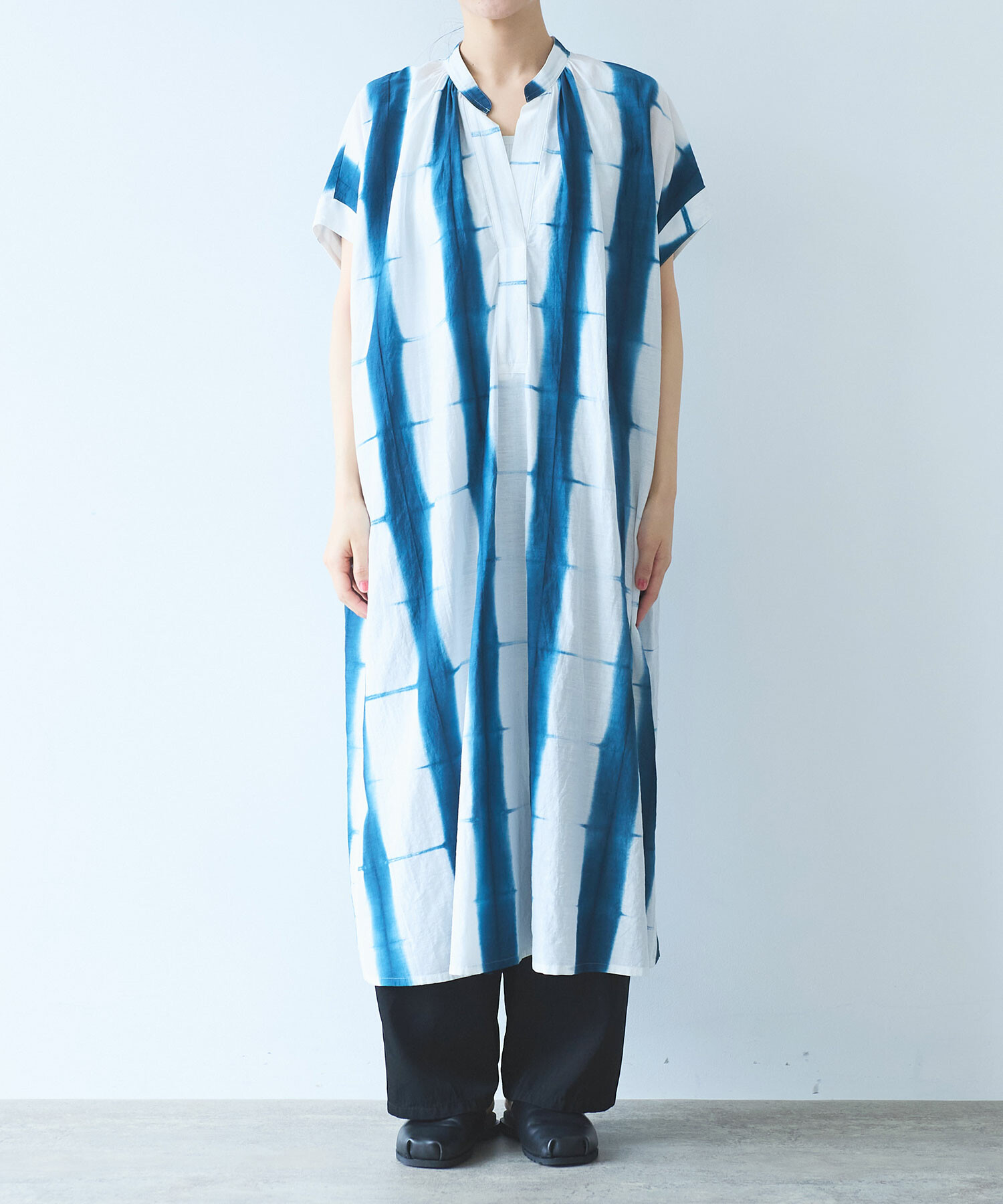 AMBIDEX Store △コットン/キュプラ/リネン 板染め kaftan ワンピース