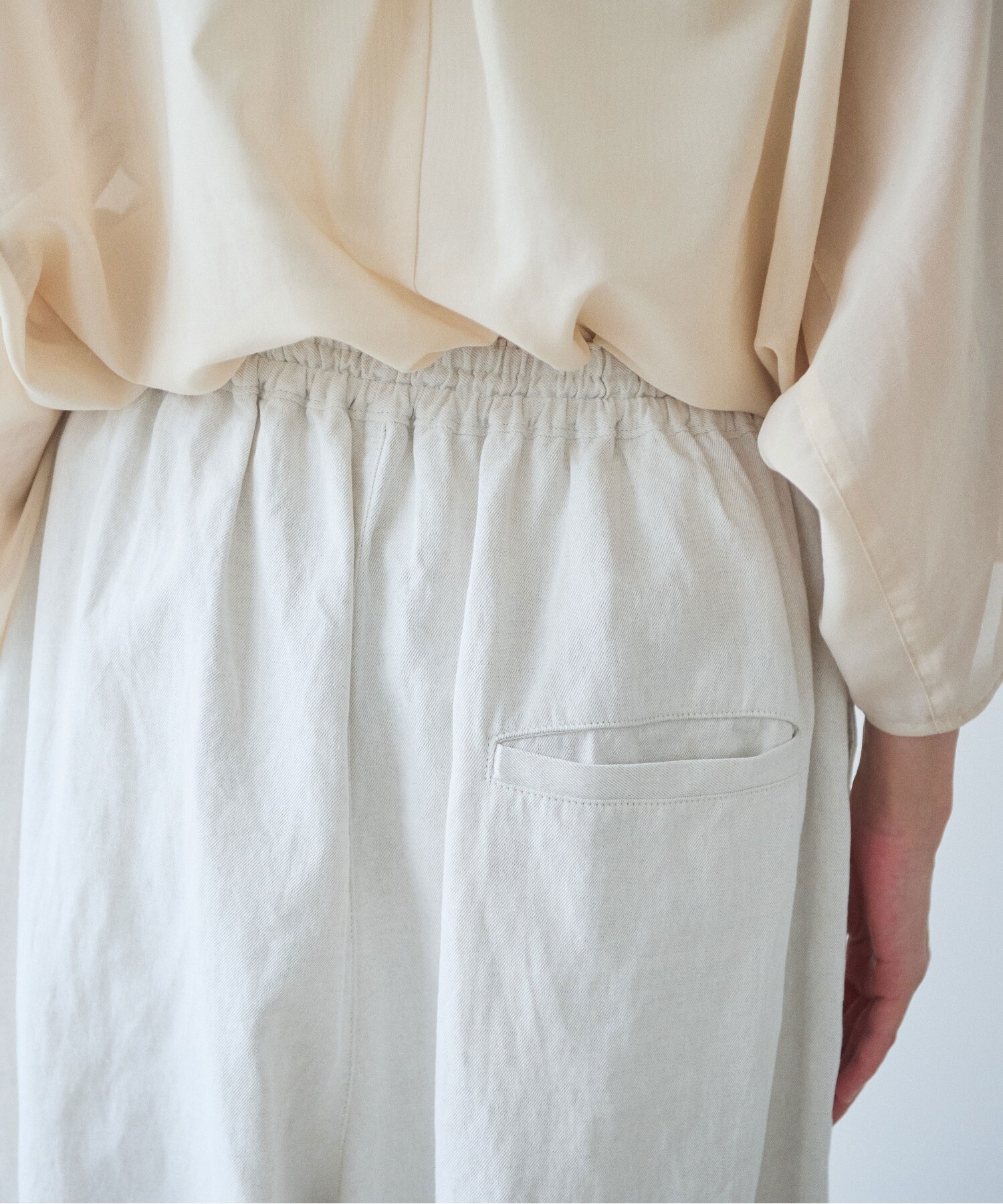 AMBIDEX Store 【予約販売】Cotton/Linen denim wide cocoon パンツ(F