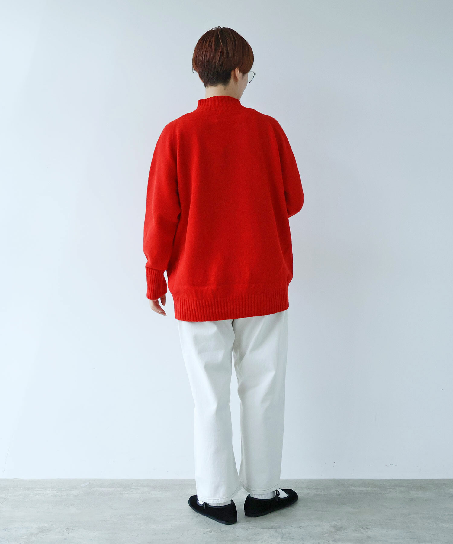 AMBIDEX Store ○ラムウール/カシミア MOCK NECK プルオーバー(F ECRU