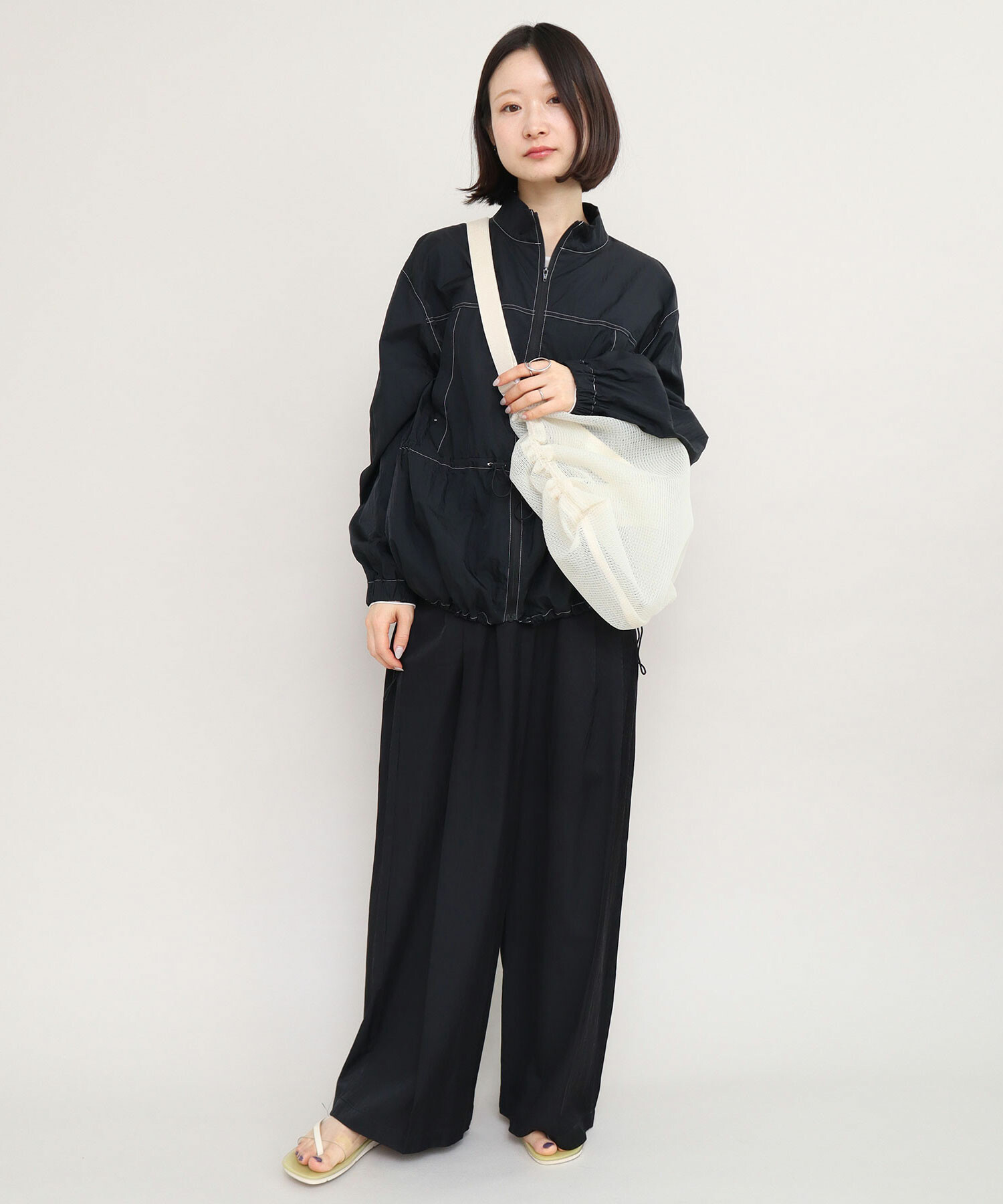 AMBIDEX Store 〇シースルータフタ ジップブルゾン(F クロ): iki