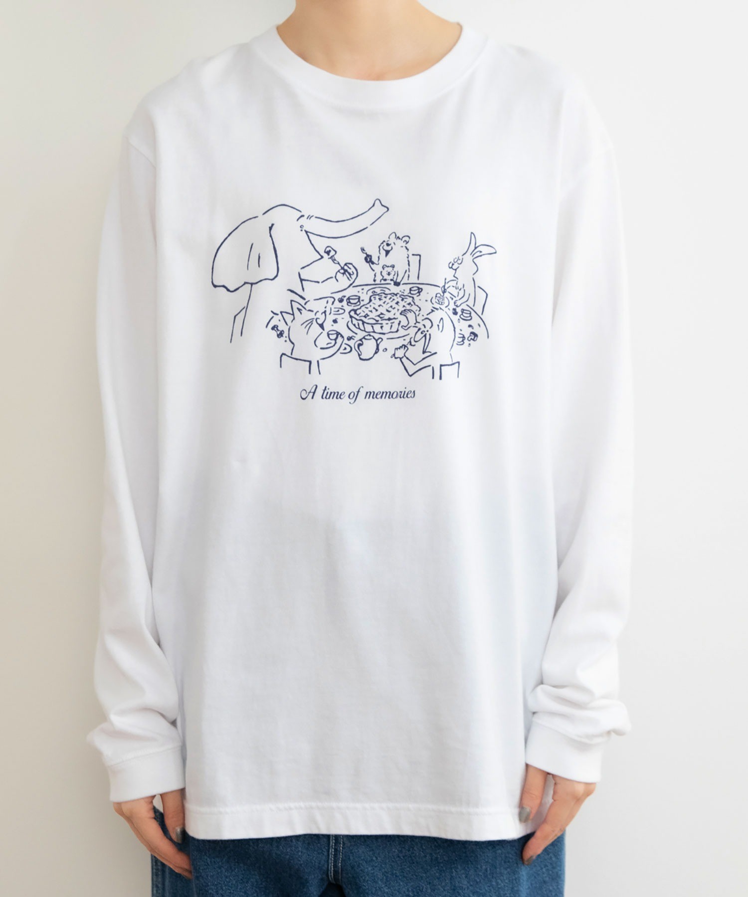 AMBIDEX Store ○animal tea party ロンT(F シロ): PAR ICI