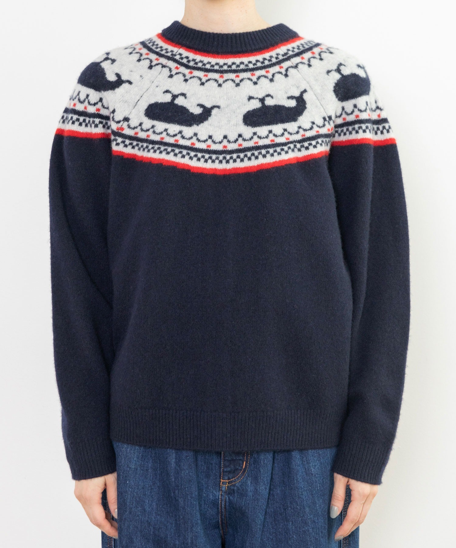 AMBIDEX Store △〇クジラジャカード 求心風2WAY カーディガン(F