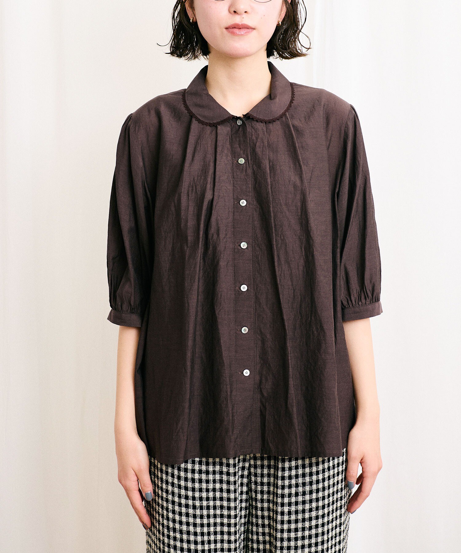 AMBIDEX Store 【予約販売】〇Cotton cupra washer Daisy blouse