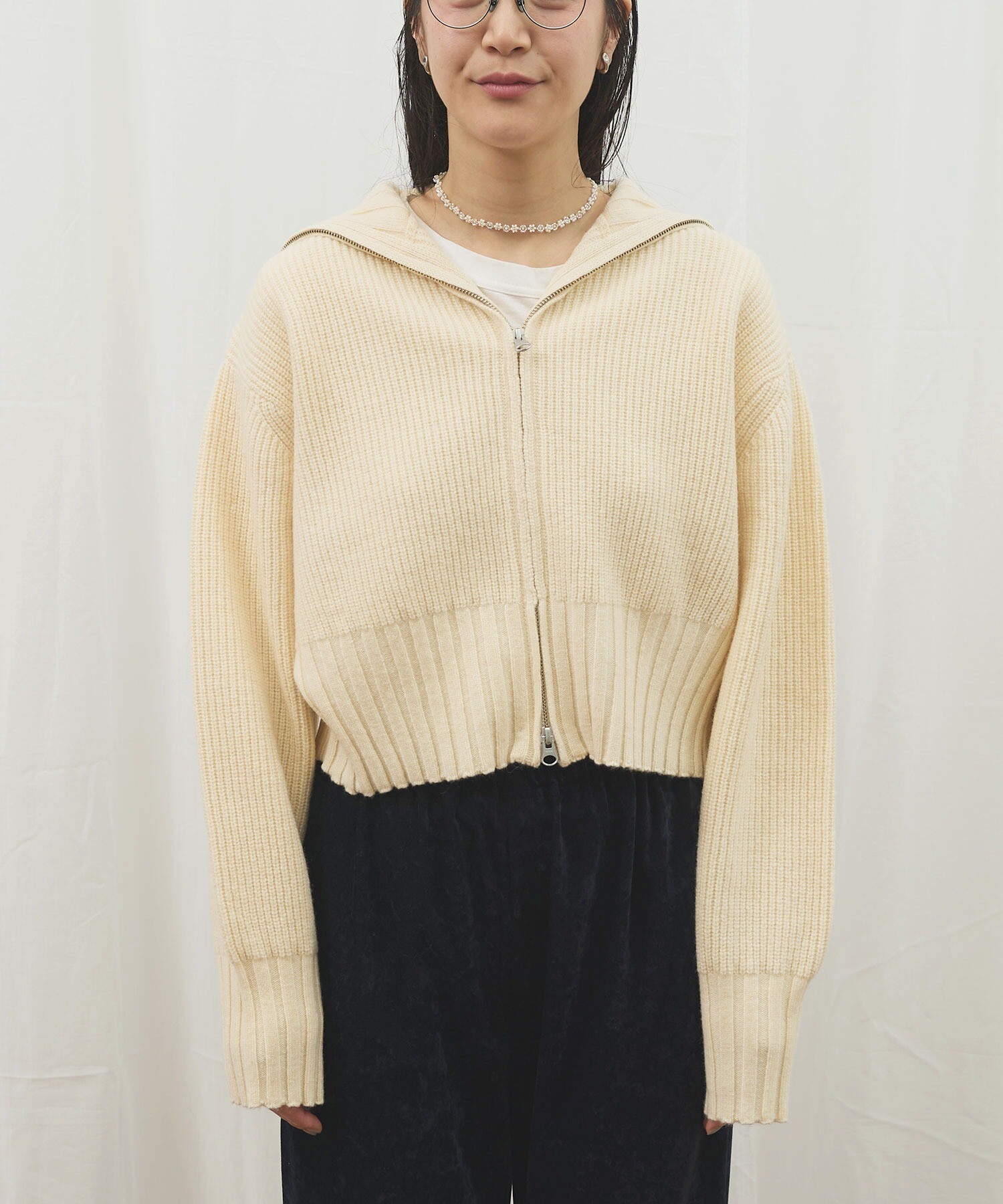 AMBIDEX Store 〇AIR WOOL zip cardigan(F ピンク): l'atelier du savon