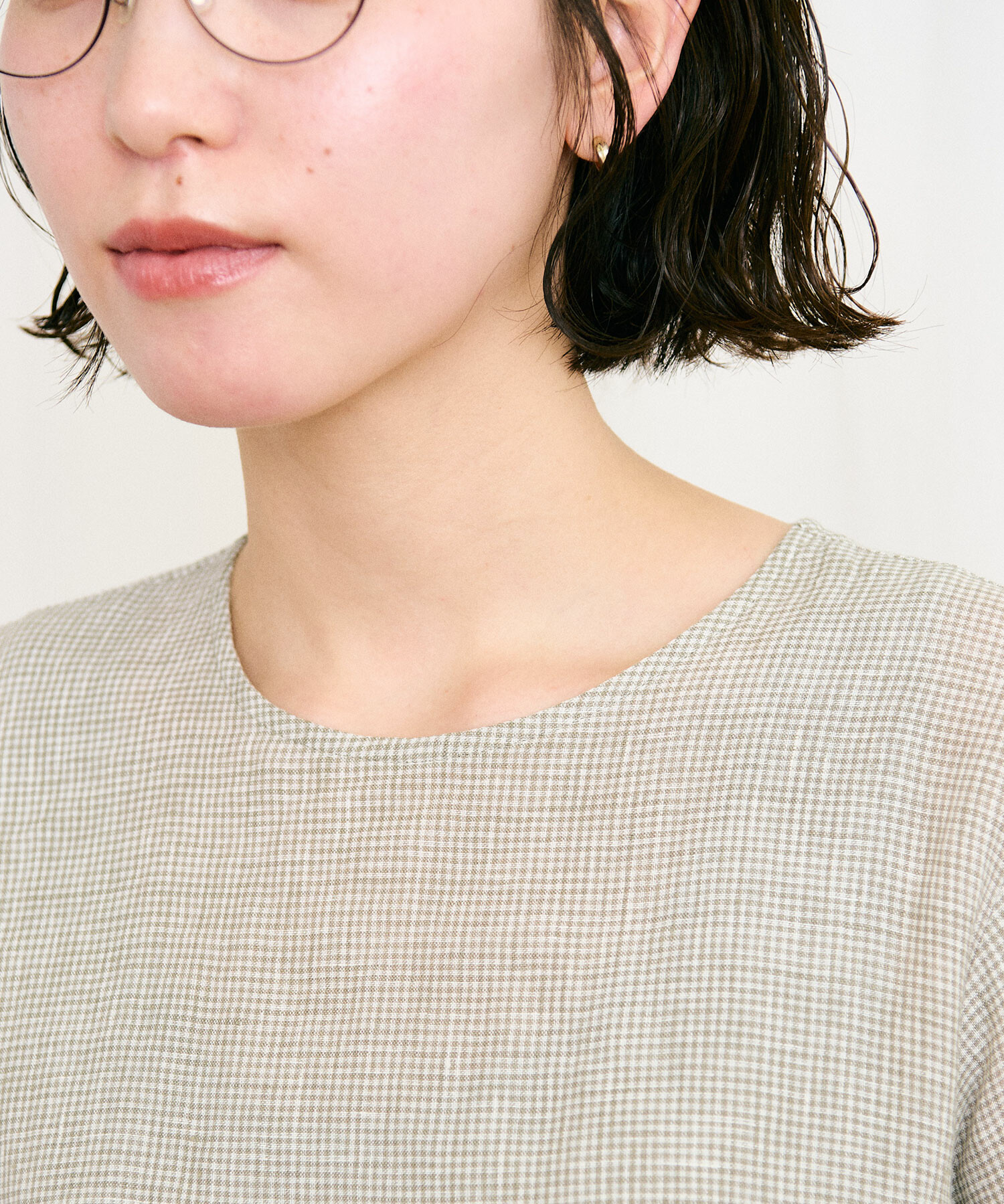 fig London LINEN gingham mini dress新品未使用 AMBIDEX Store LINEN gingham mini dress(F グリーン): l