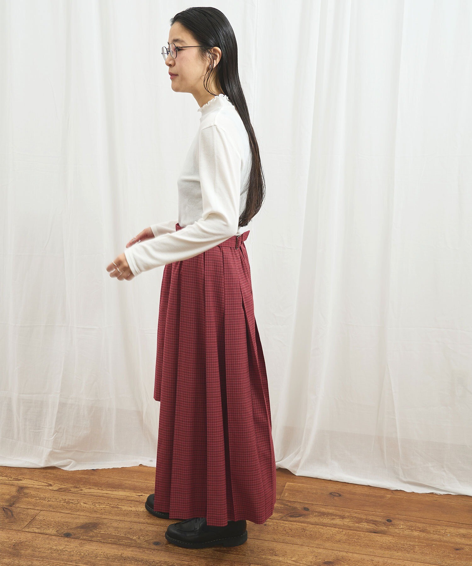 AMBIDEX Store 〇apron pleats skirt(F チェック): l'atelier du savon